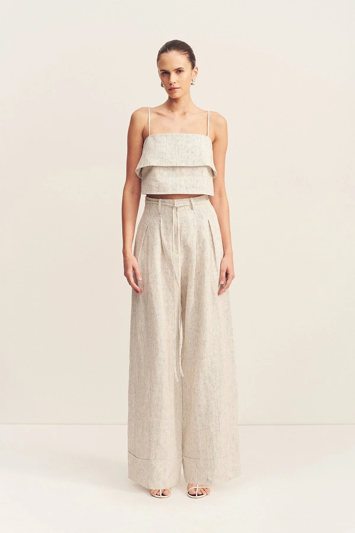 ALTO TEXTURED LINEN CROPPED CAMI