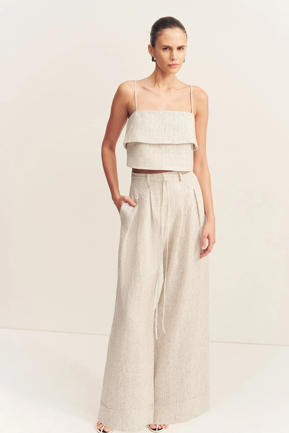 ALTO TEXTURED LINEN CROPPED CAMI - Image 3