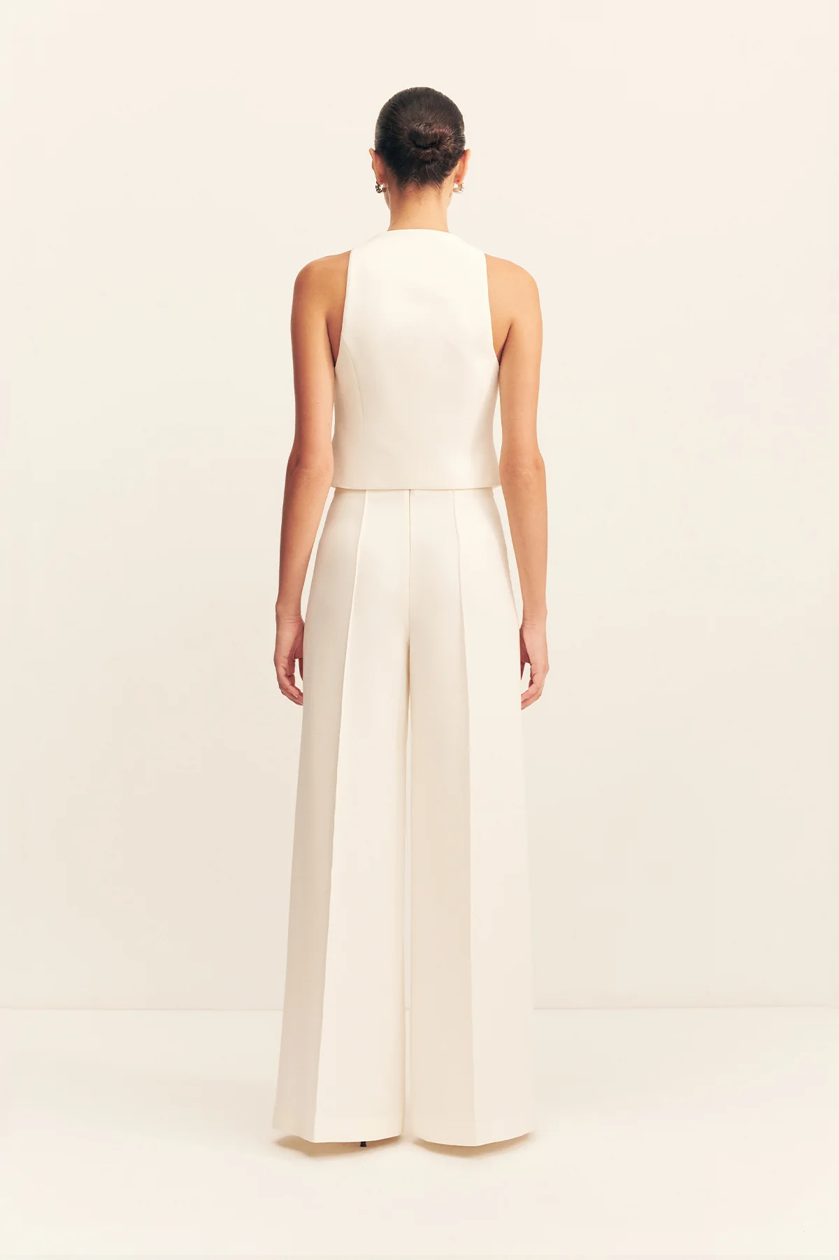 AMURA HIGH WAISTED WIDE LEG PANT - CREAM - Image 5