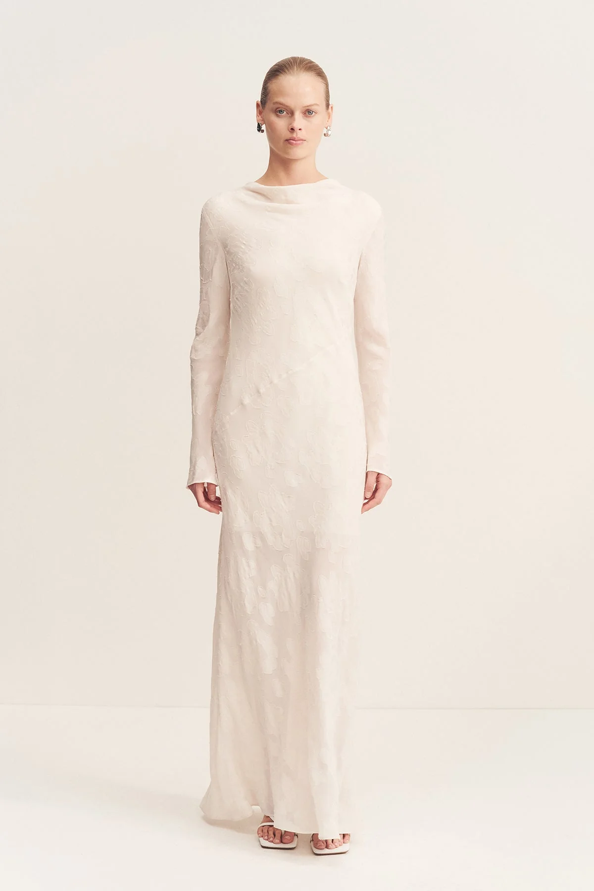 BOWERY LONG SLEEVE MAXI DRESS - MILK