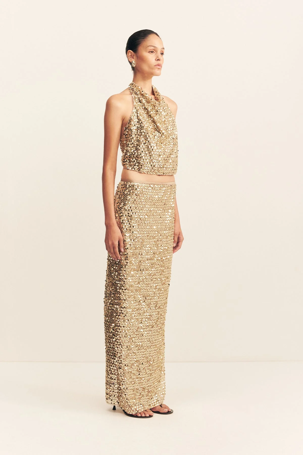 BRIA MAXI SKIRT - GOLD - Image 3