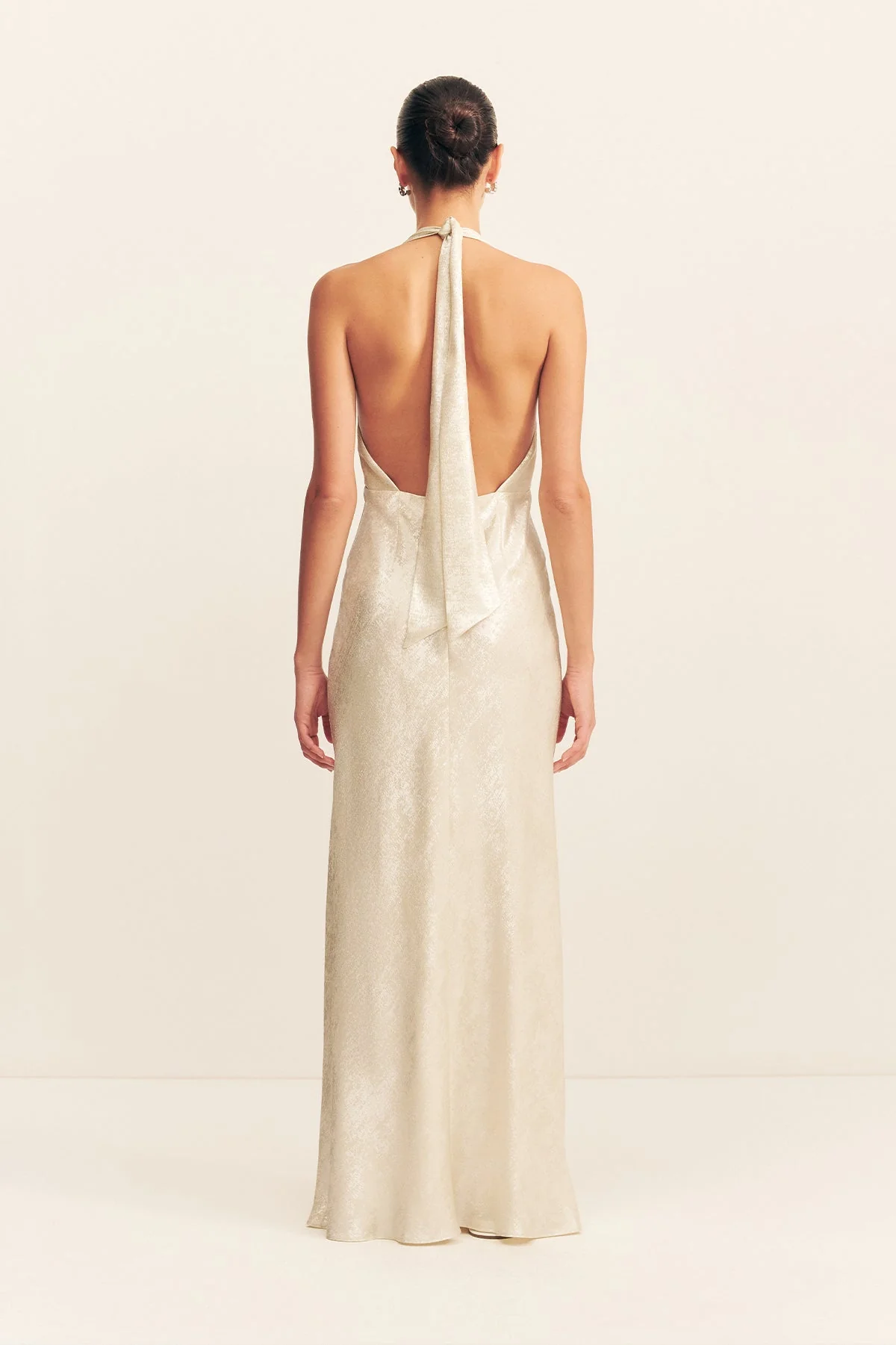 CALDER HALTER NECK MAXI DRESS - BUBBLY - Image 5