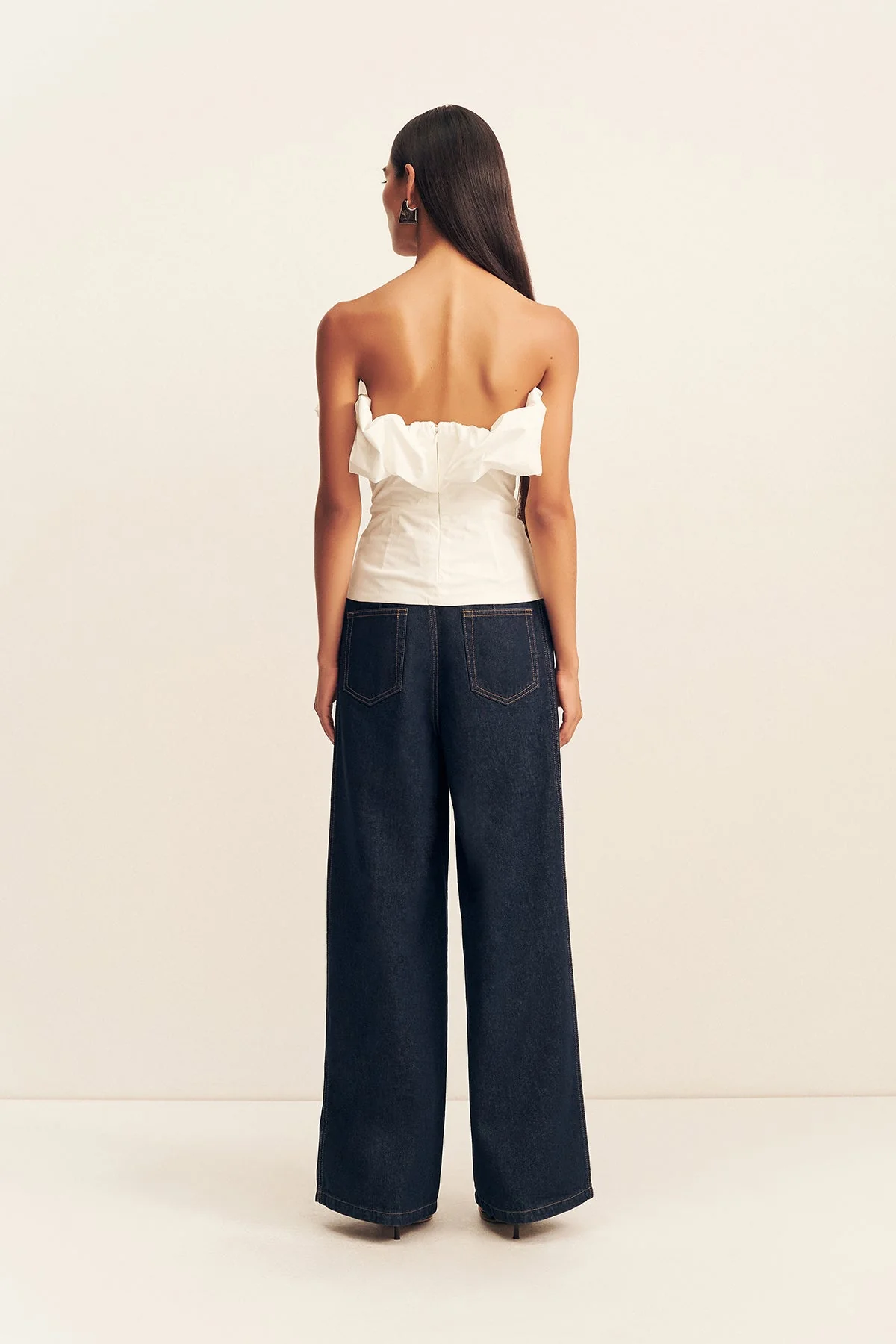 CAMPBELL STRAPLESS BUBBLE TOP - IVORY - Image 5