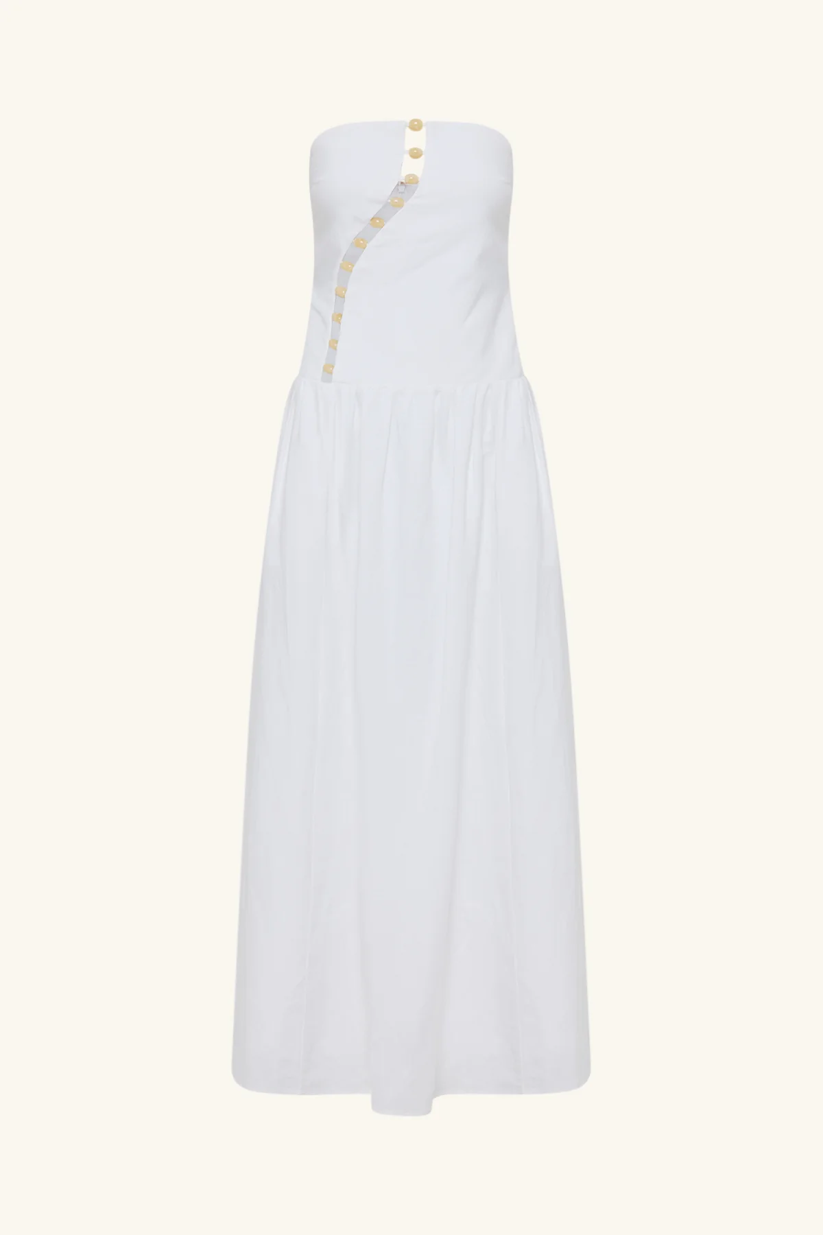 EFFIE LINEN BLEND MAXI DRESS WITH BEAD - IVORY - Image 8