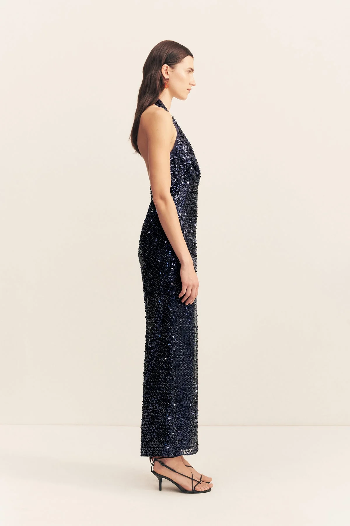 EVERLY PLUNGED HALTER MAXI DRESS - MOONLIGHT - Image 4