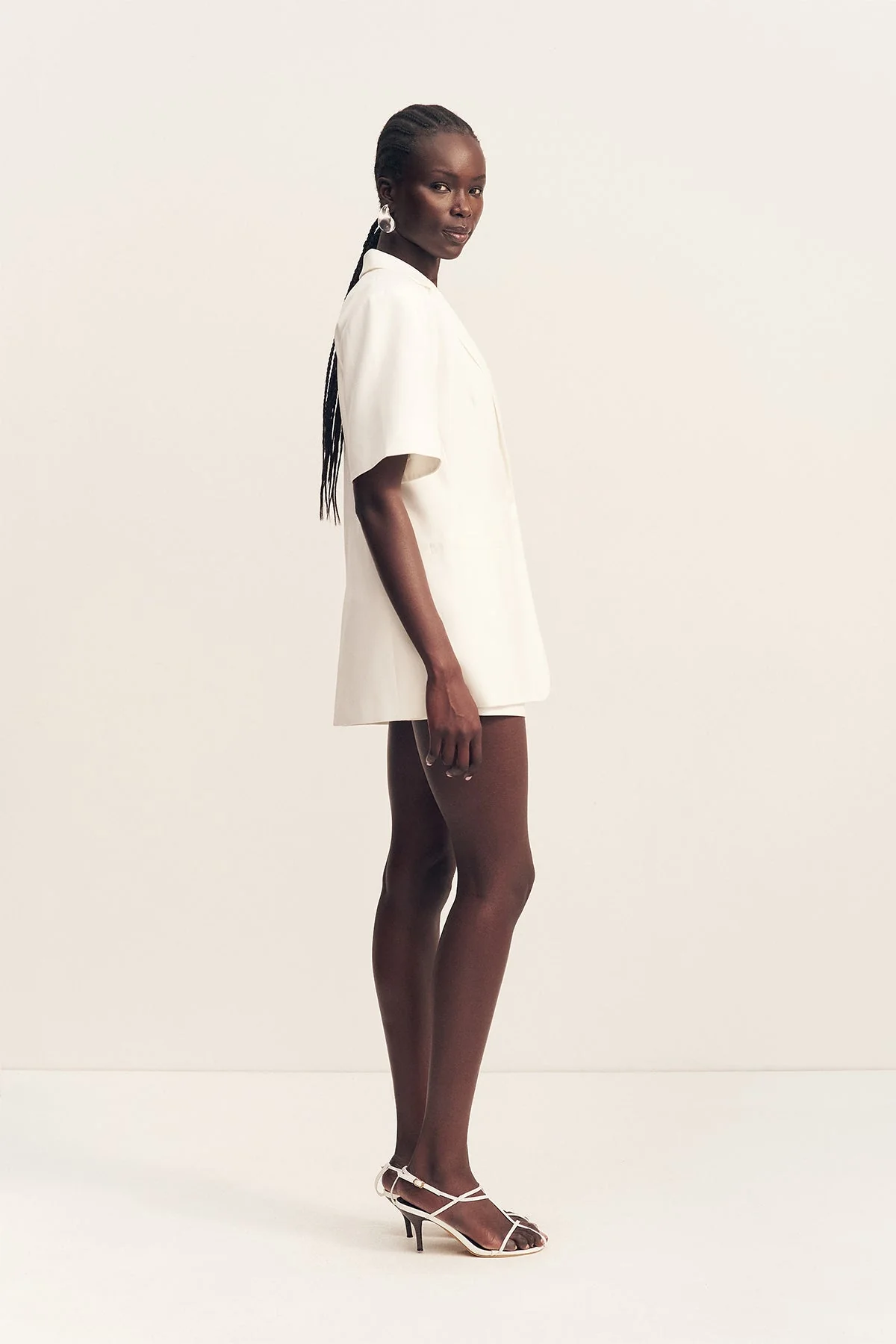 FELIX SHORT SLEEVE BLAZER - COCONUT - Image 4