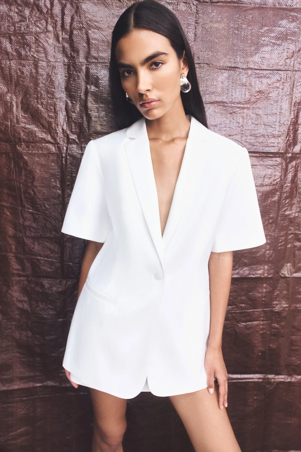 FELIX SHORT SLEEVE BLAZER - COCONUT - Image 6