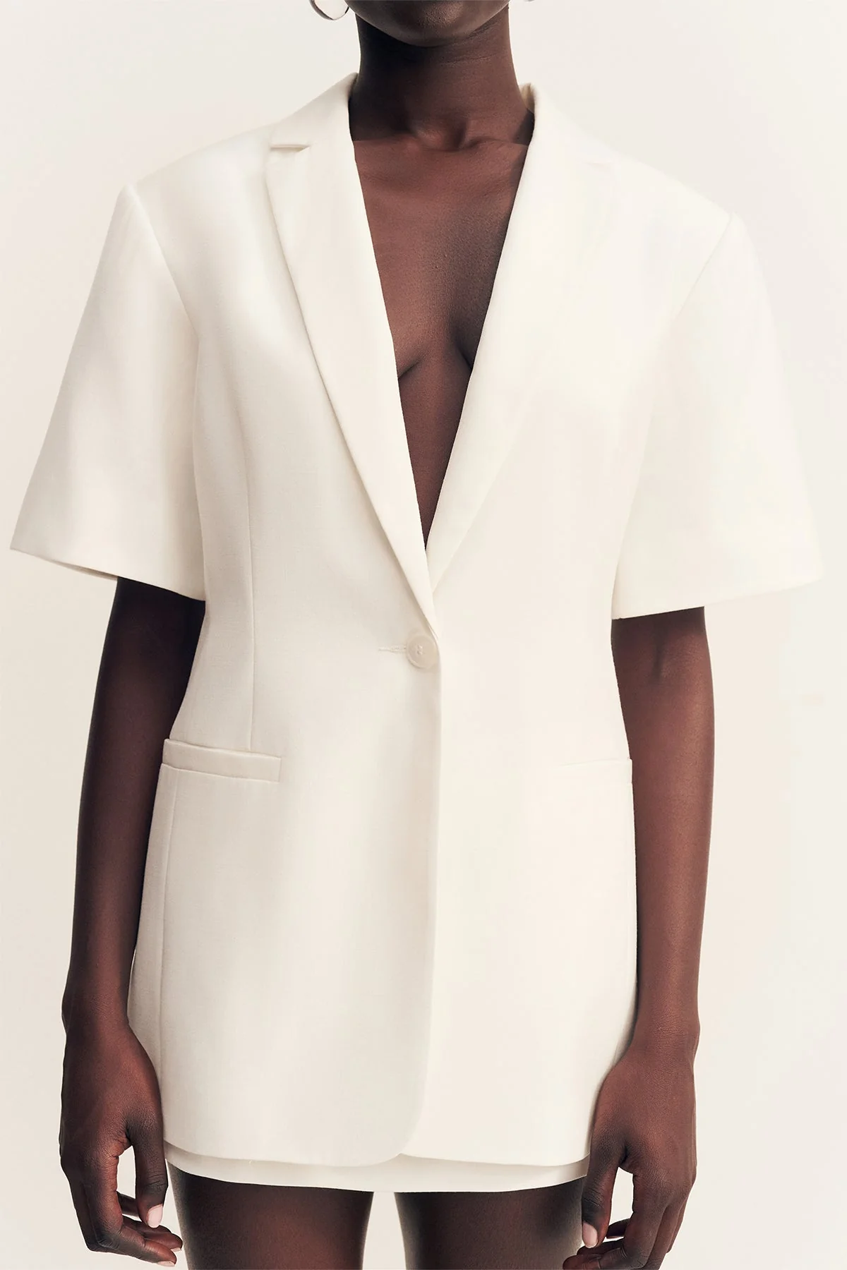 FELIX SHORT SLEEVE BLAZER - COCONUT - Image 7