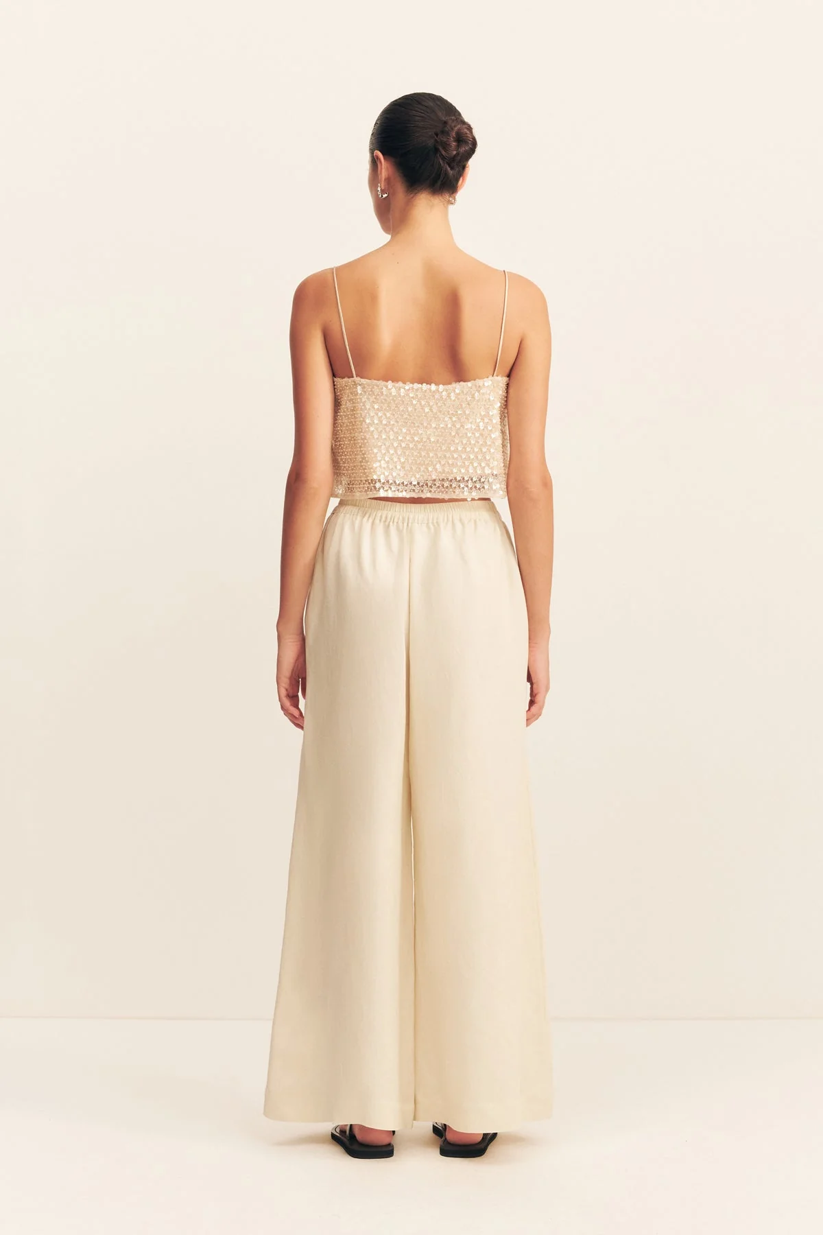 GIGI WIDE LEG PANT - ECRU - Image 5