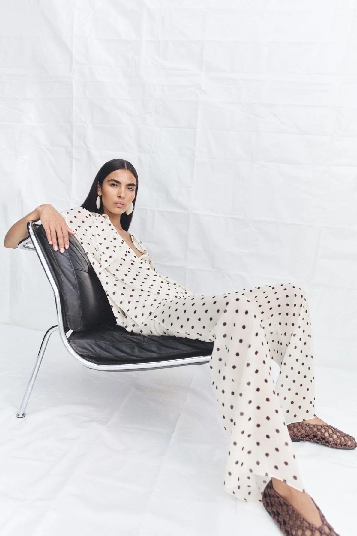 HOUSTON SHEER DRAWSTRING PANT - BLANC POLKA - Image 7