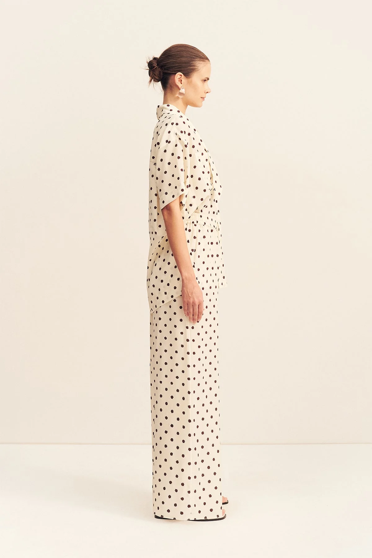 HOUSTON SHEER SHIRT WITH TIE - BLANC POLKA - Image 4