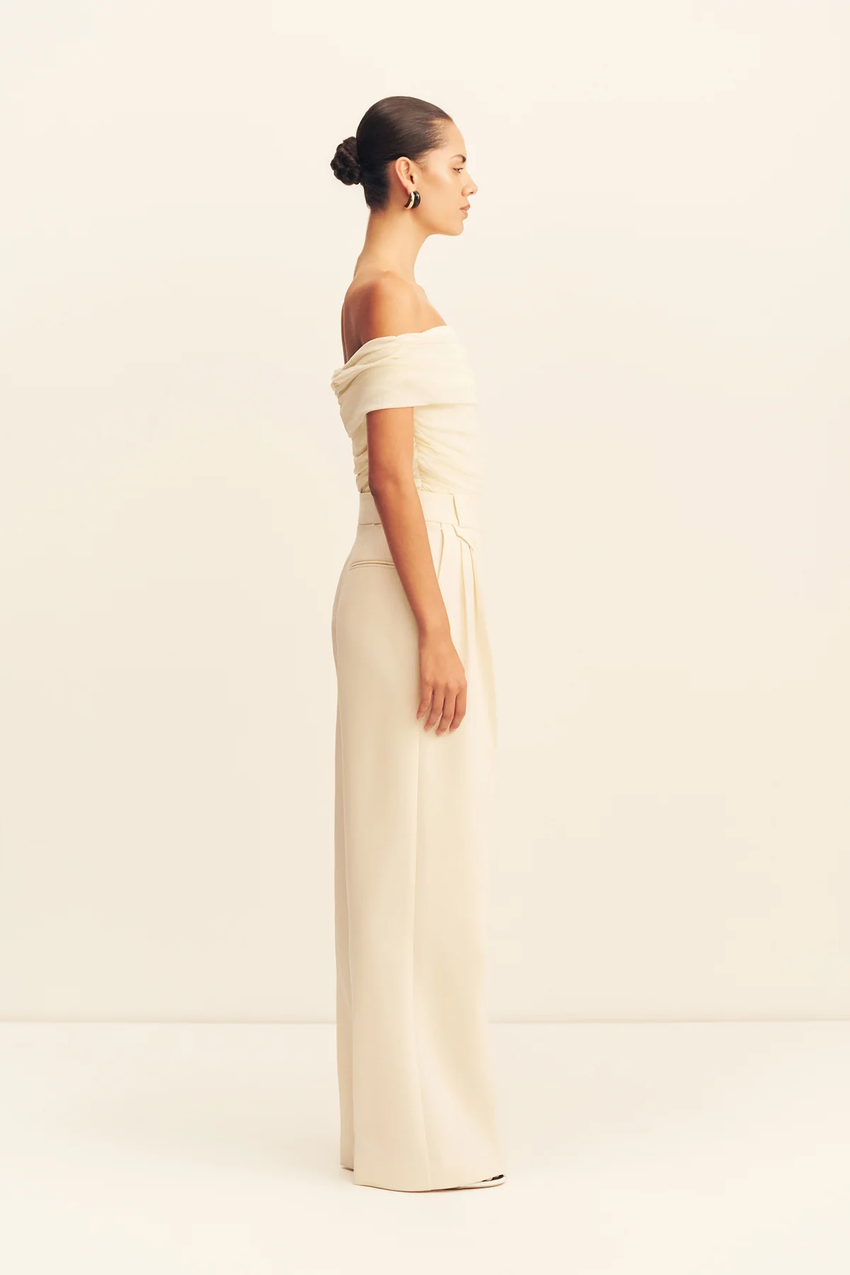 IRENA HIGH WAISTED TAILORED PANT - RICE - Image 5