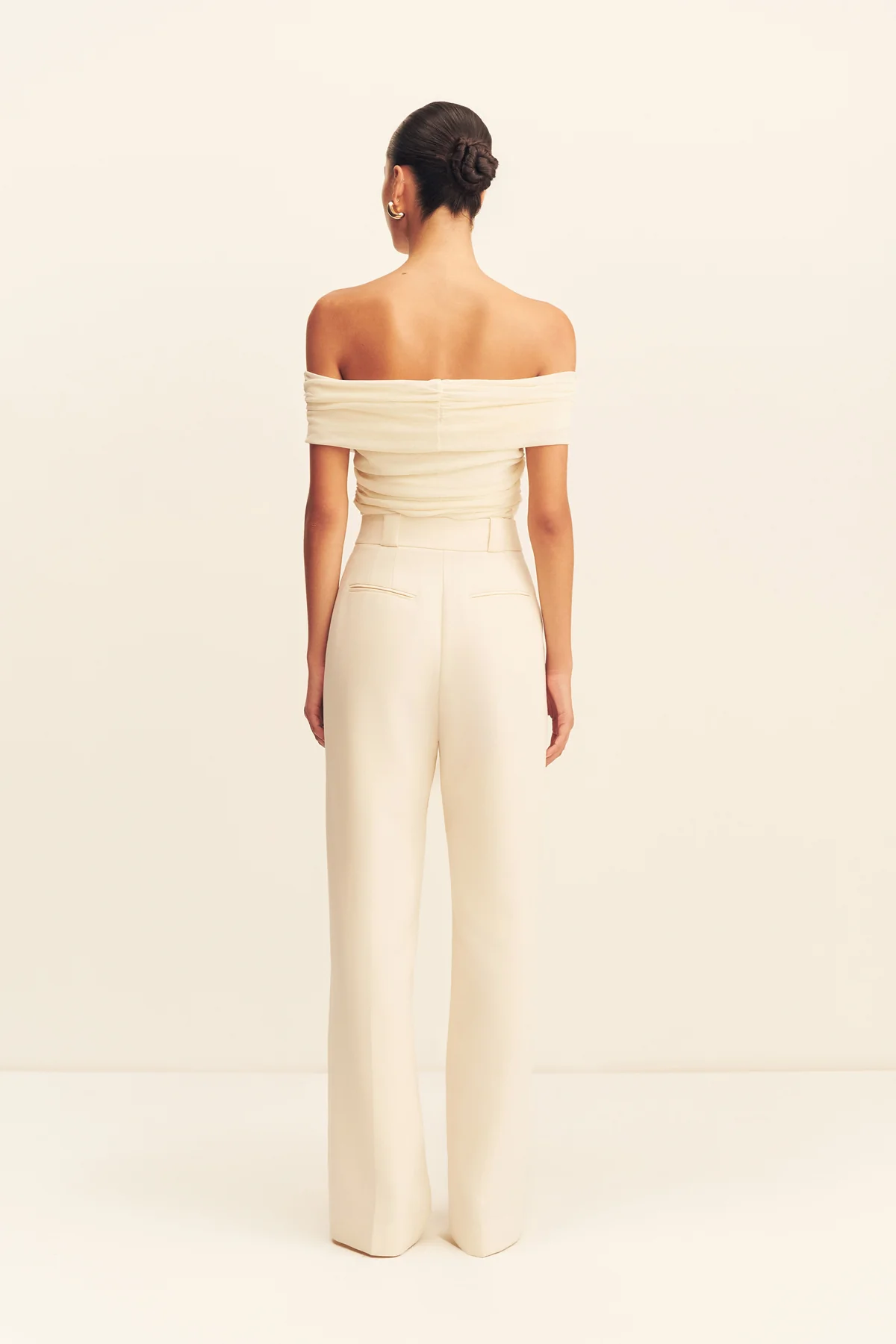 IRENA HIGH WAISTED TAILORED PANT - RICE - Image 6