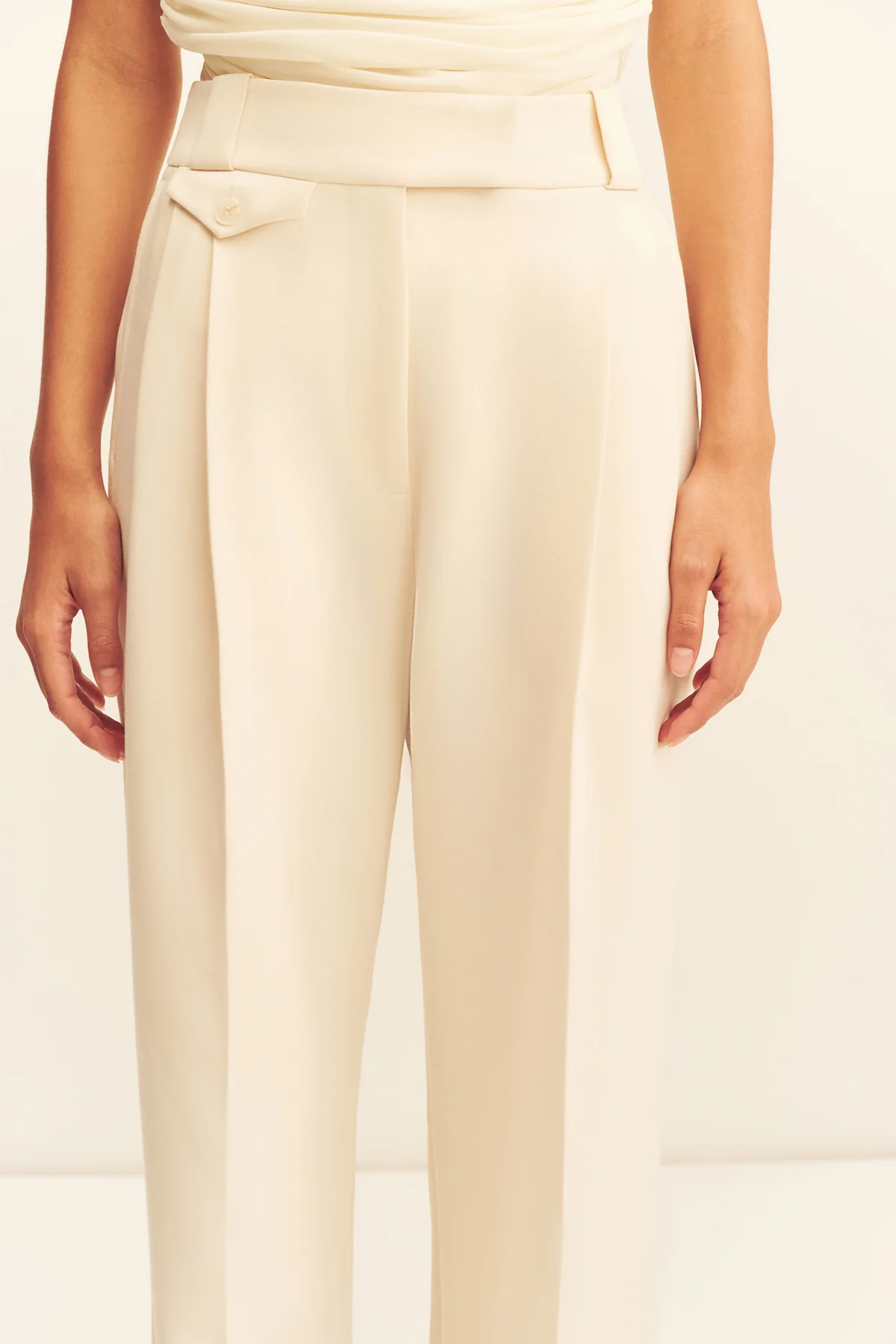 IRENA HIGH WAISTED TAILORED PANT - RICE - Image 7