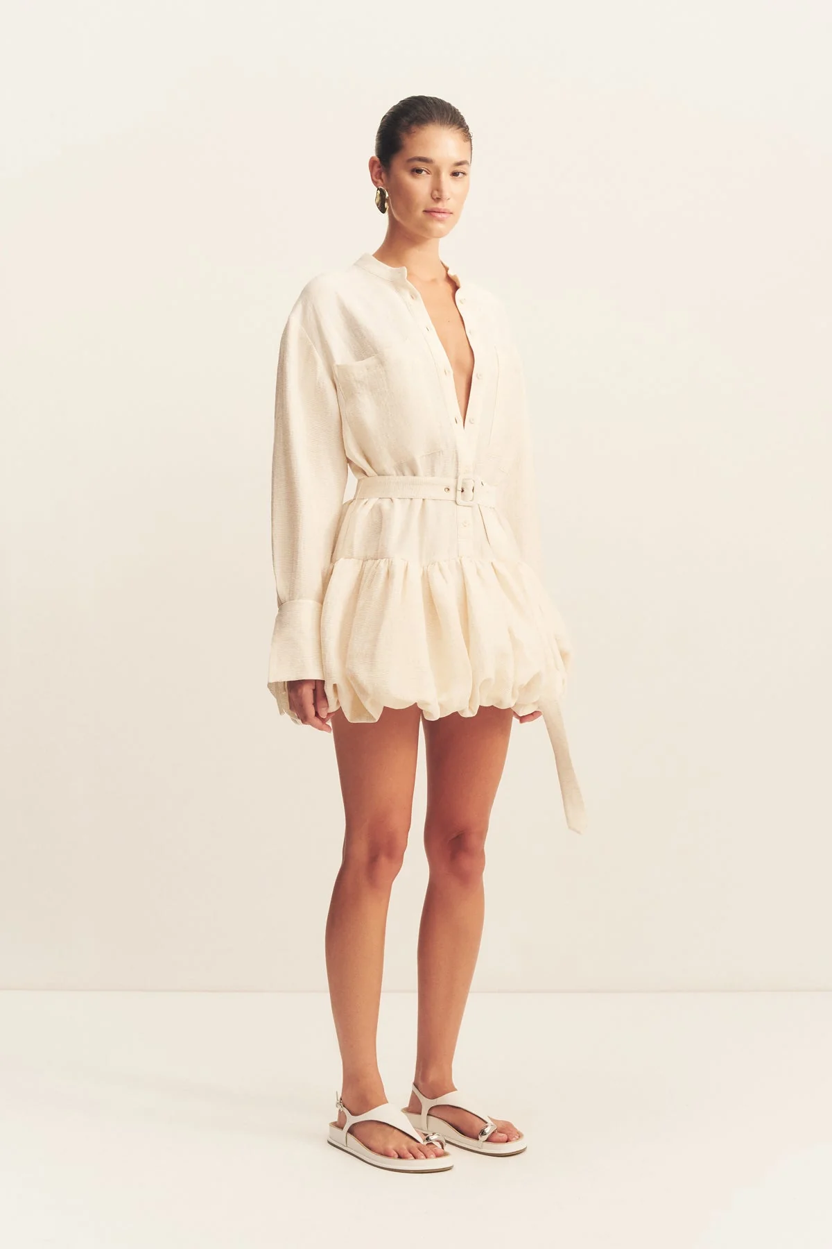 JASPER BUBBLE SHIRT MINI DRESS - RESIN - Image 3
