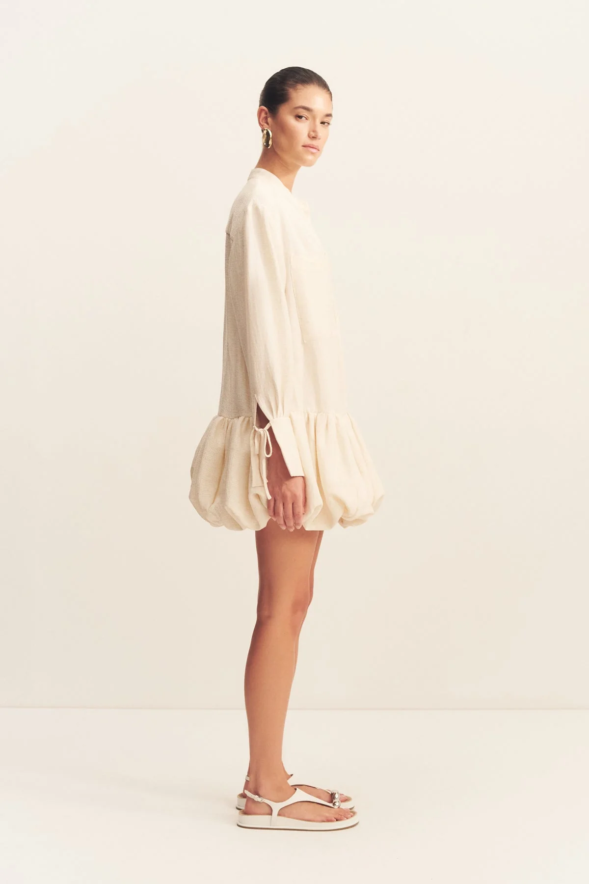 JASPER BUBBLE SHIRT MINI DRESS - RESIN - Image 4