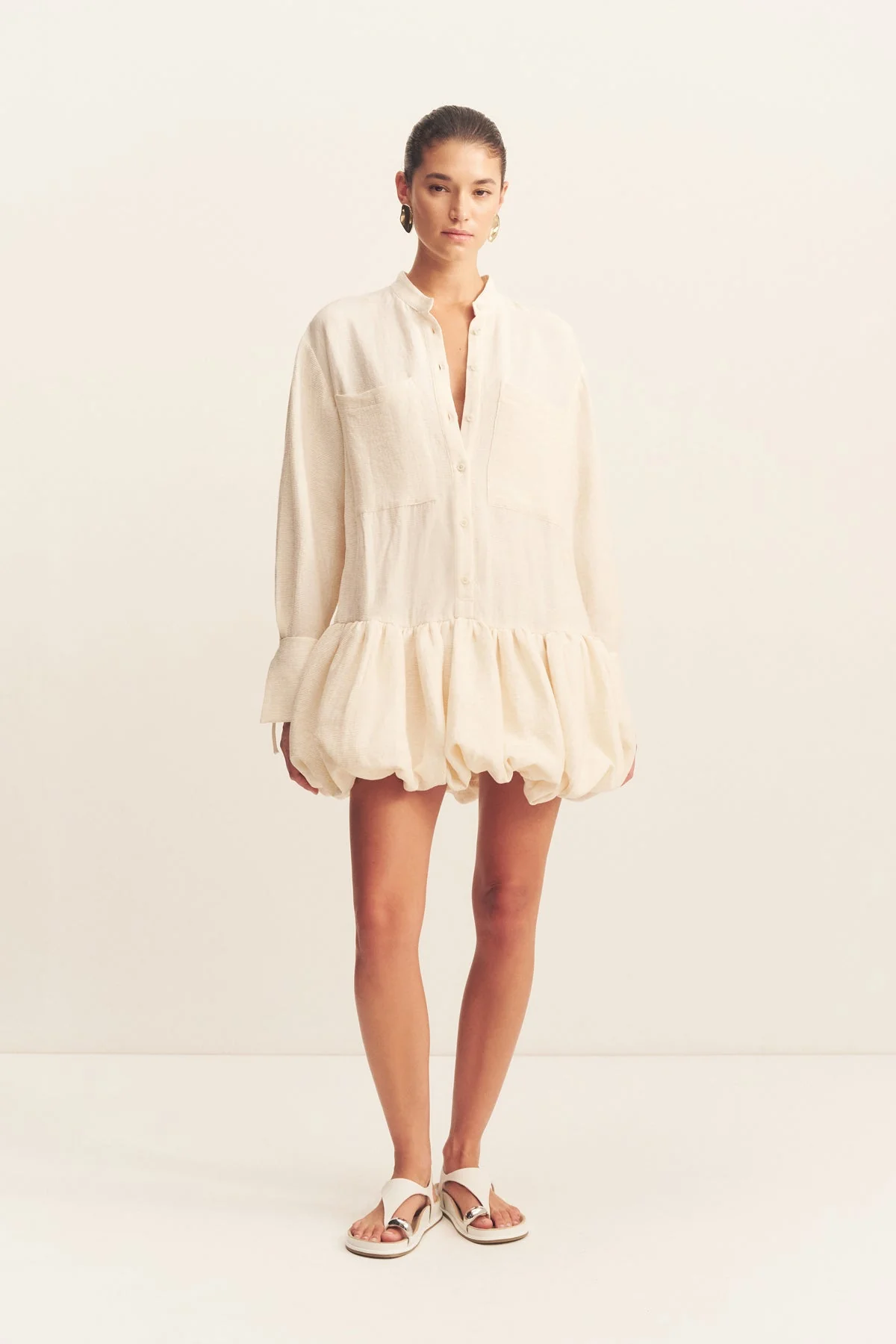 JASPER BUBBLE SHIRT MINI DRESS - RESIN - Image 6