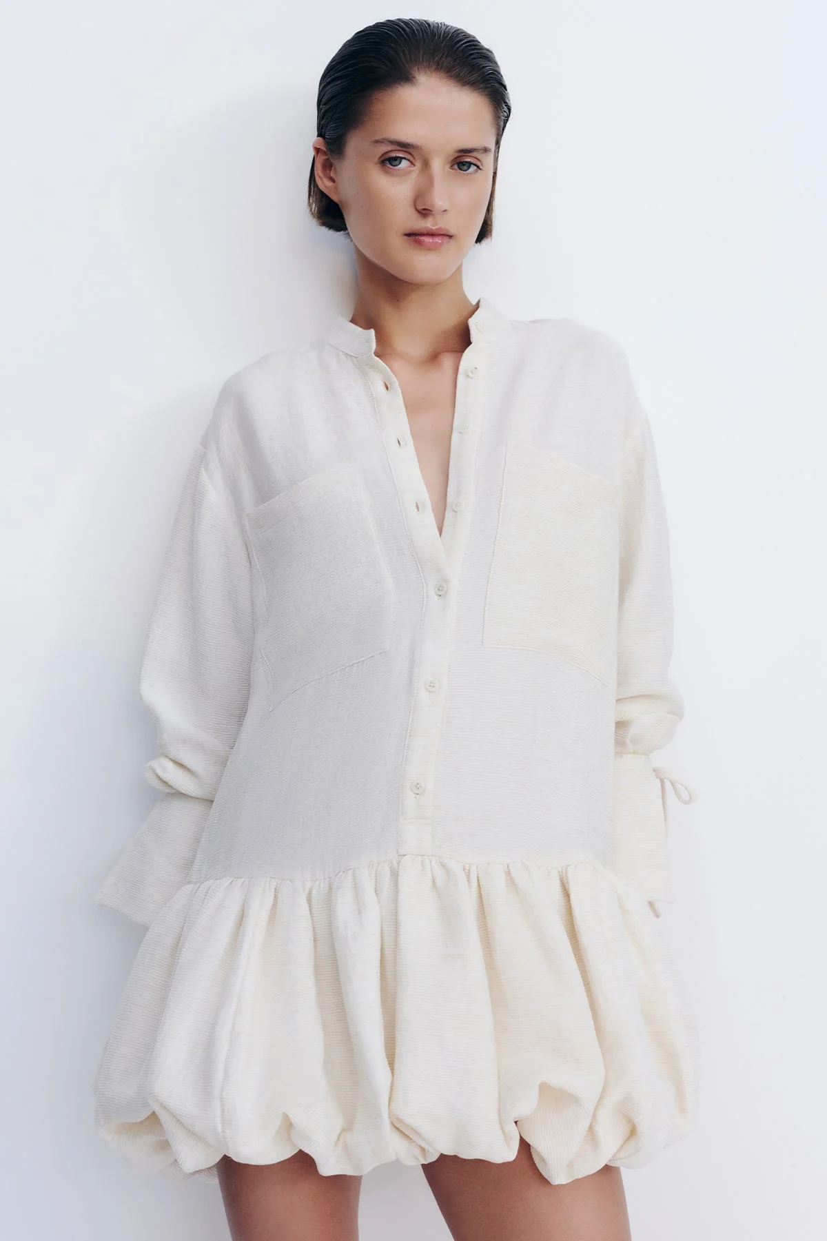 JASPER BUBBLE SHIRT MINI DRESS - RESIN - Image 7