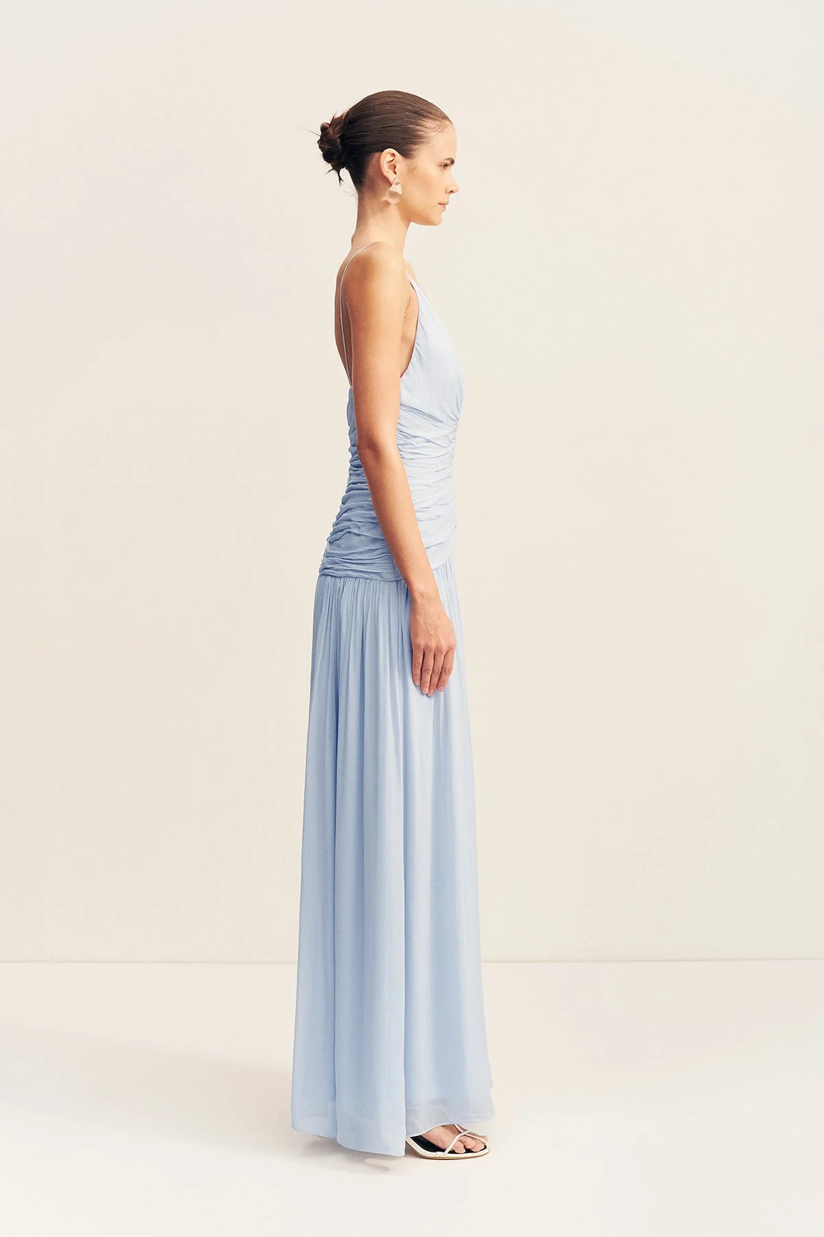 JUNO GATHERED BODICE MAXI DRESS - ARCADIAN BLUE - Image 4