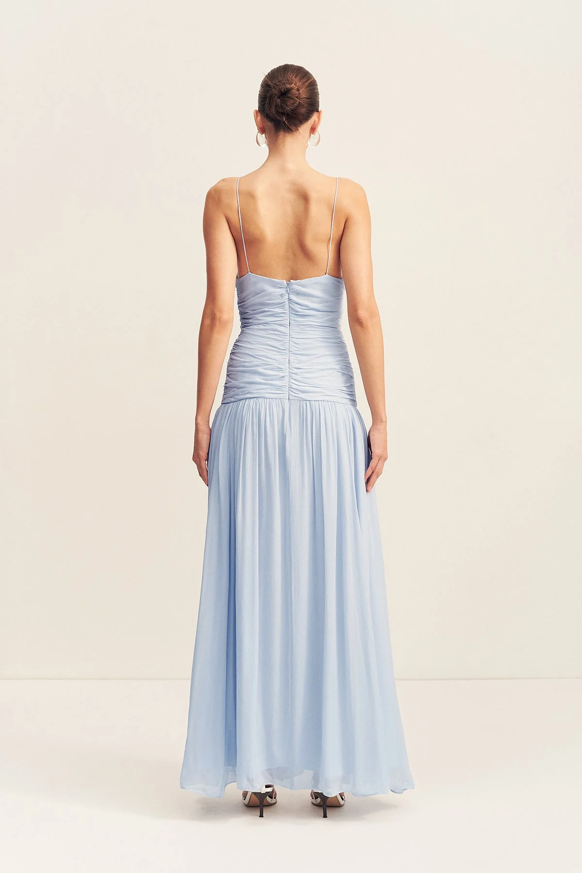 JUNO GATHERED BODICE MAXI DRESS - ARCADIAN BLUE - Image 5
