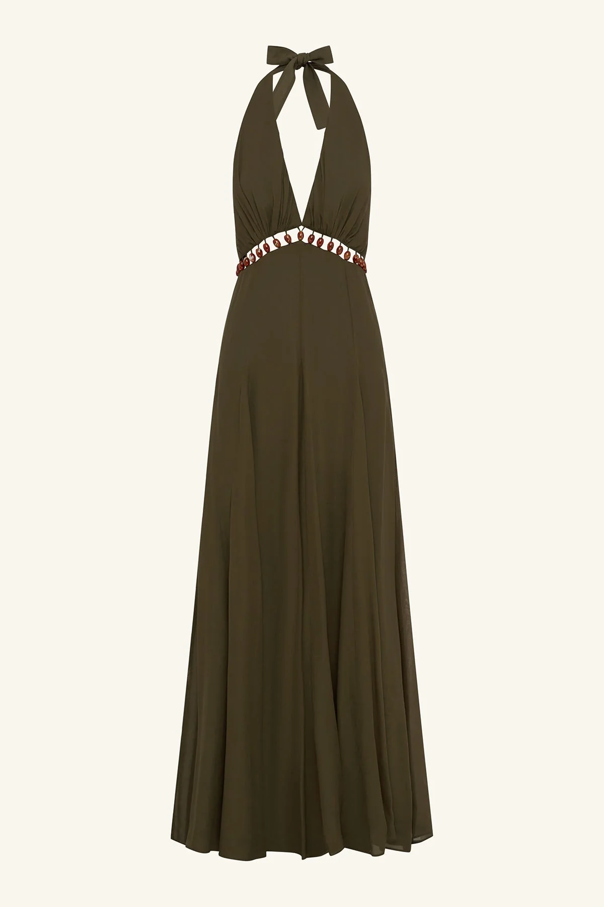JUNO BEADED PLUNGED MAXI DRESS - JUNGLE - Image 8
