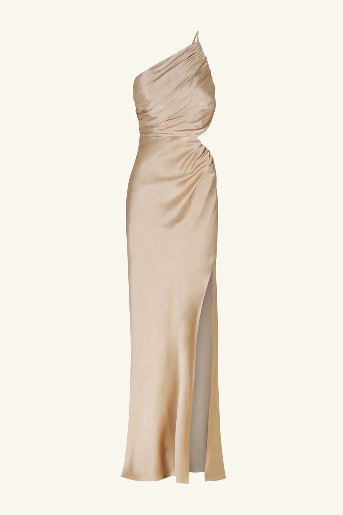 LA LUNE ASYMMETRICAL GATHERED MAXI DRESS - GOLD - Image 7
