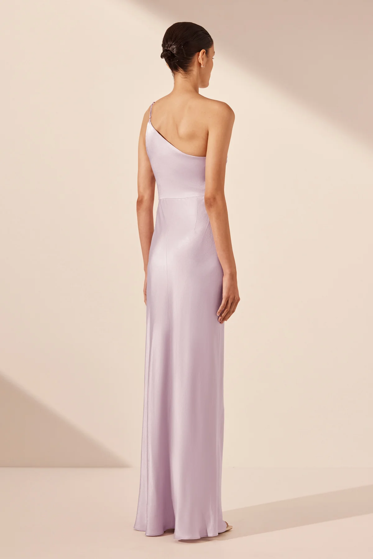 LA LUNE ASYMMETRICAL GATHERED MAXI DRESS - LILAC - Image 5