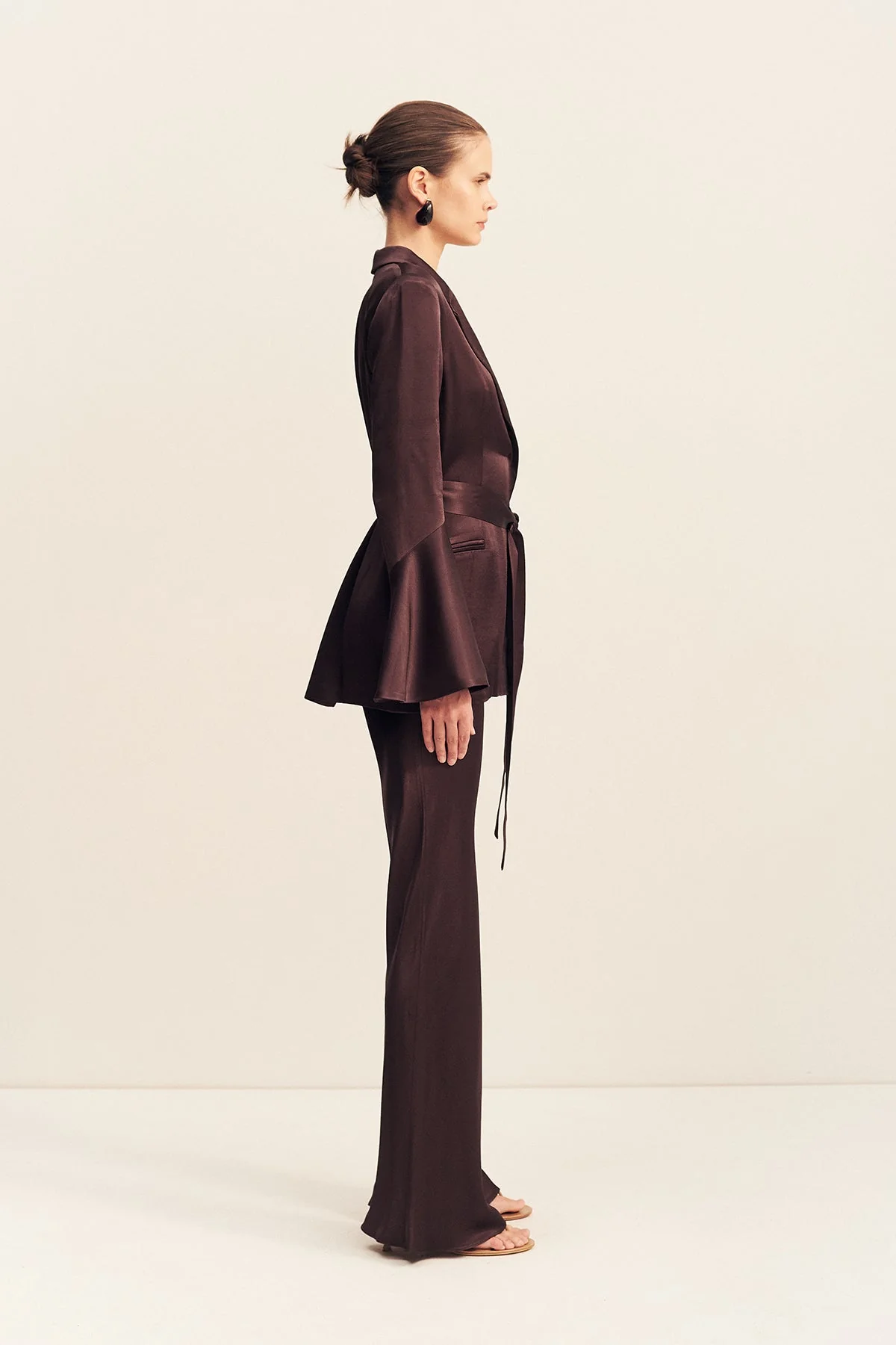 LA LUNE BIAS CUT PANT - ESPRESSO - Image 3