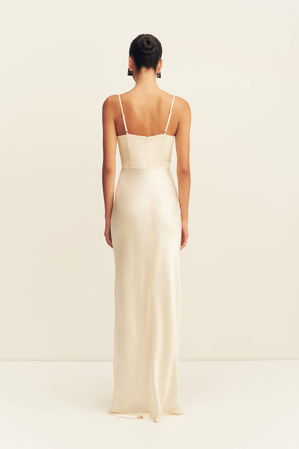 LA LUNE CORDED RUCHED MAXI DRESS - CREAM - Image 5