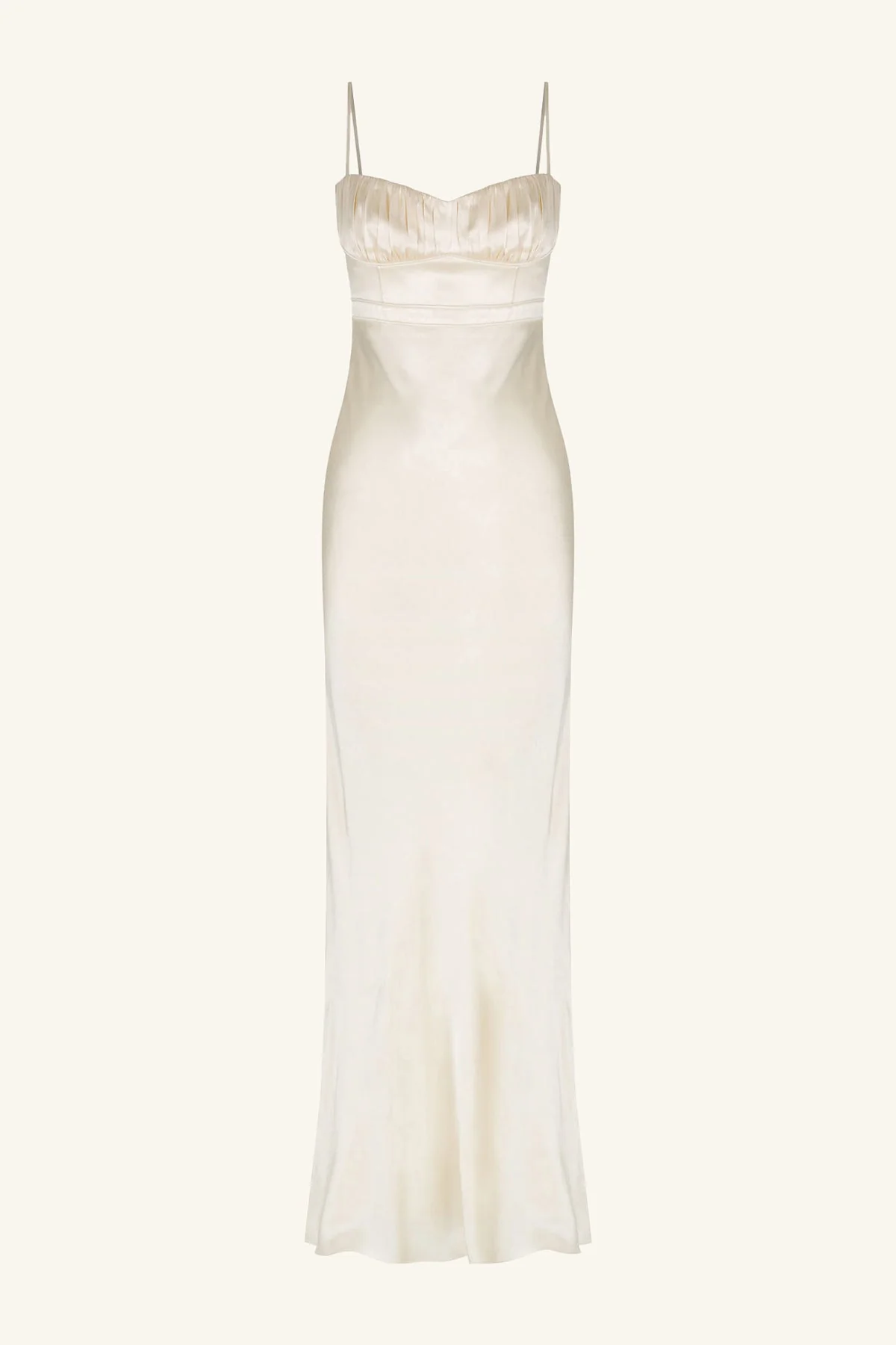 LA LUNE CORDED RUCHED MAXI DRESS - CREAM - Image 7