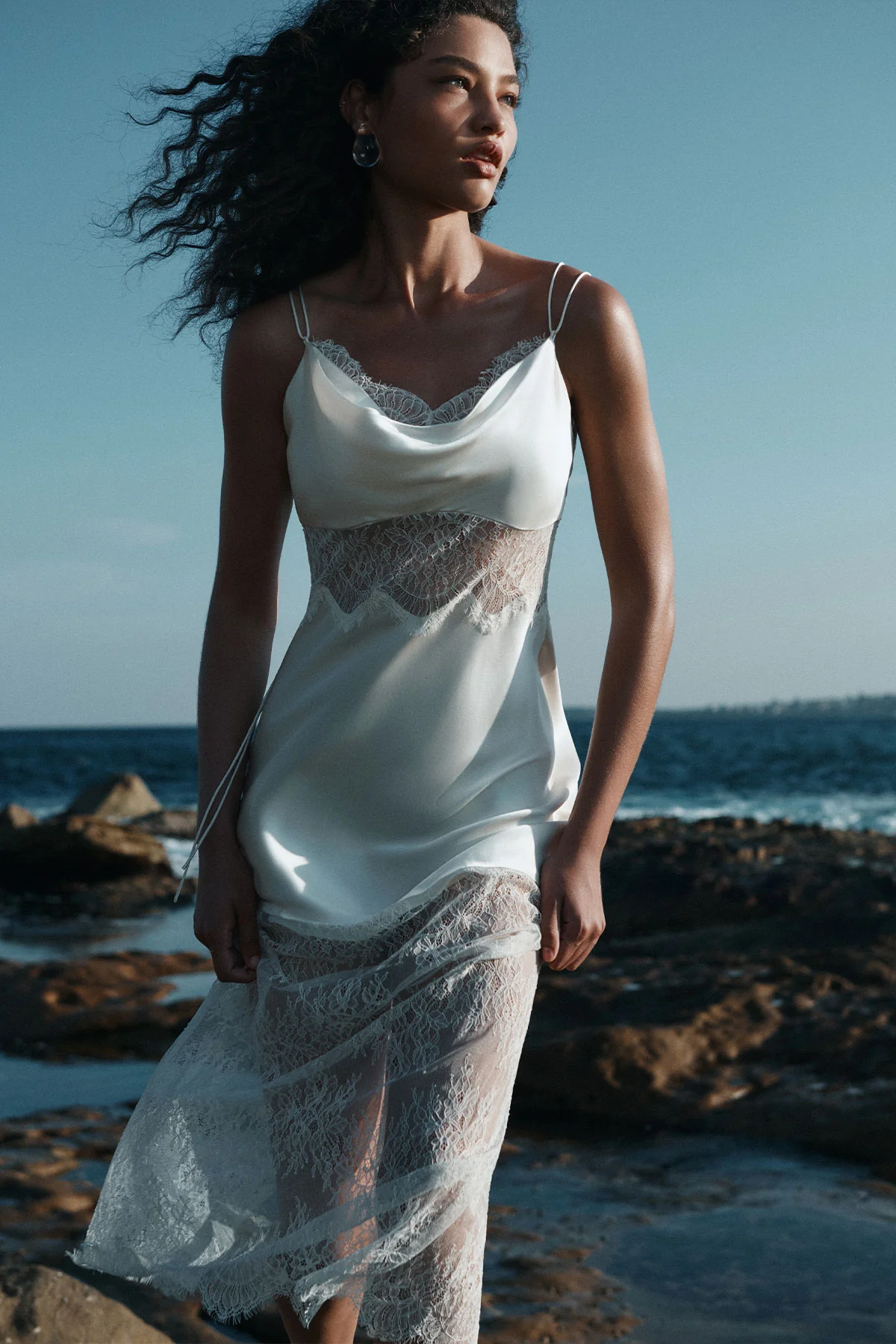 LA LUNE CUMULUS SILK LACE MAXI DRESS - IVORY - Image 5
