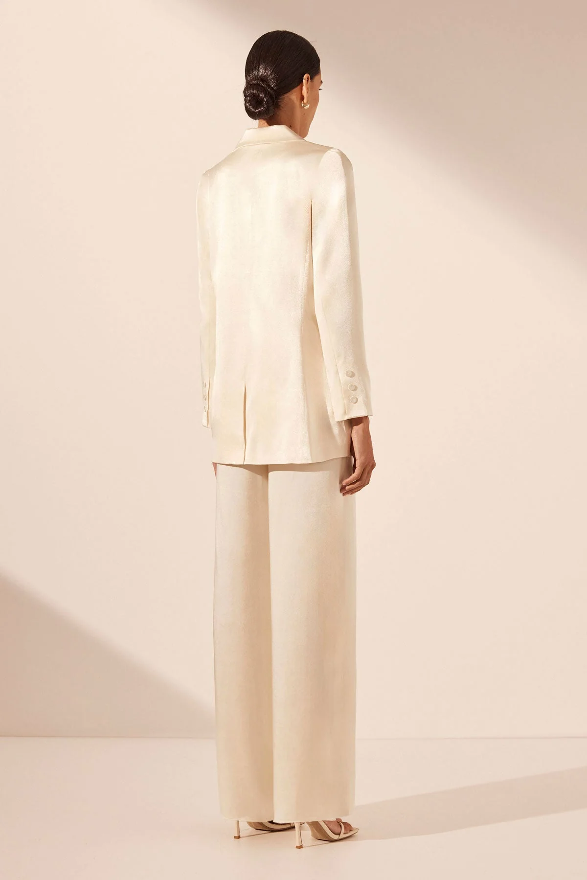 LA LUNE DOUBLE BREASTED BLAZER - CREAM - Image 4
