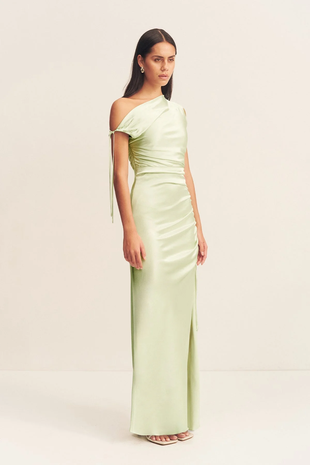 LA LUNE GATHERED MAXI DRESS - KEY LIME - Image 3