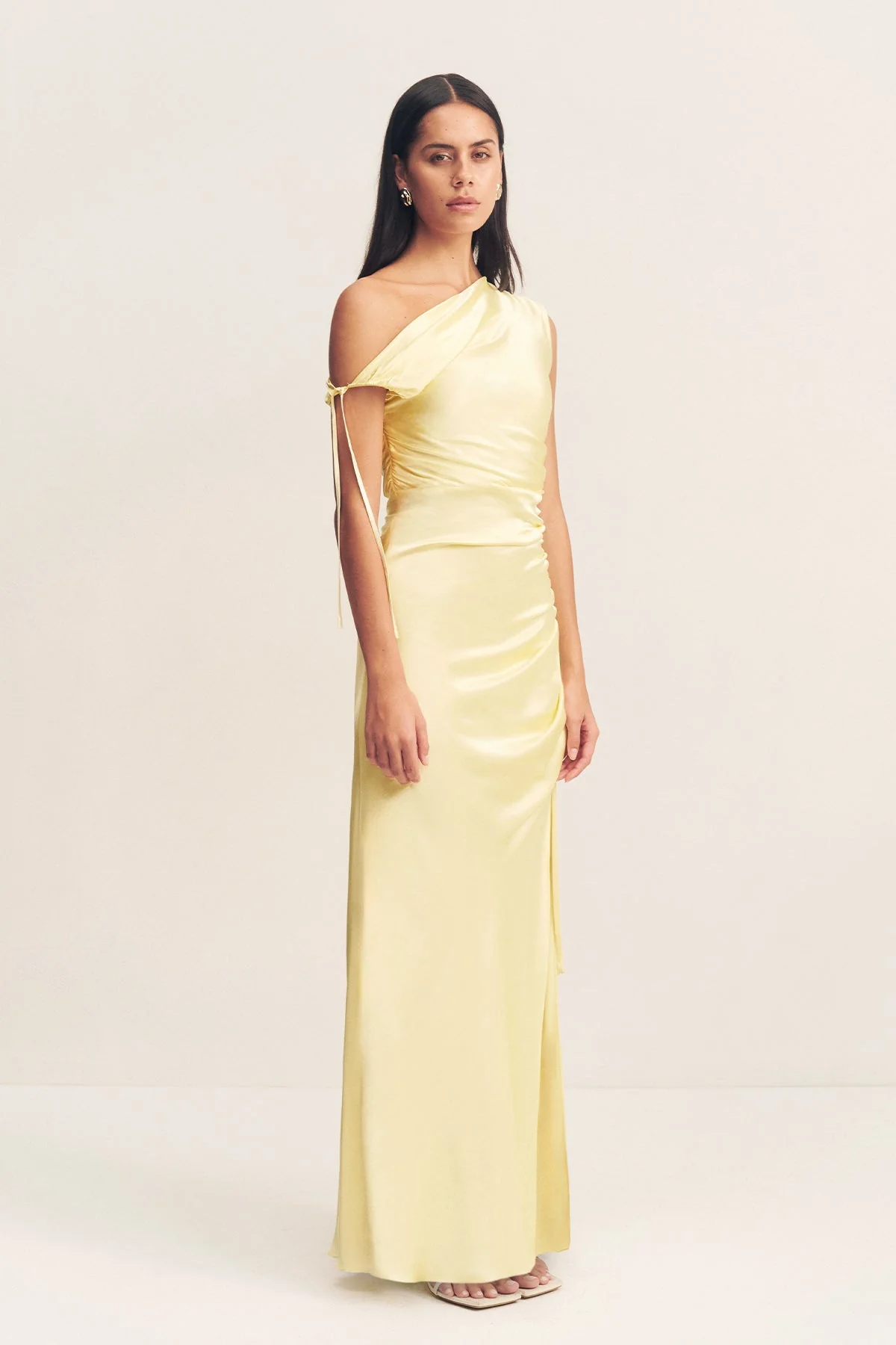 LA LUNE GATHERED MAXI DRESS - LEMON - Image 3