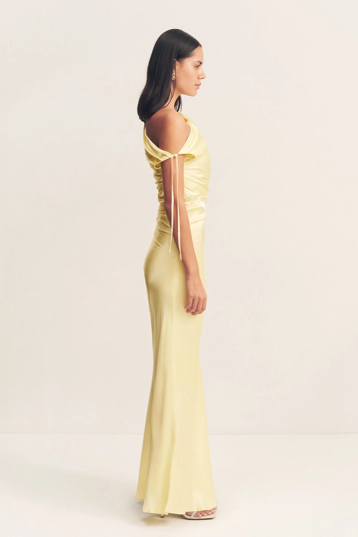 LA LUNE GATHERED MAXI DRESS - LEMON - Image 4