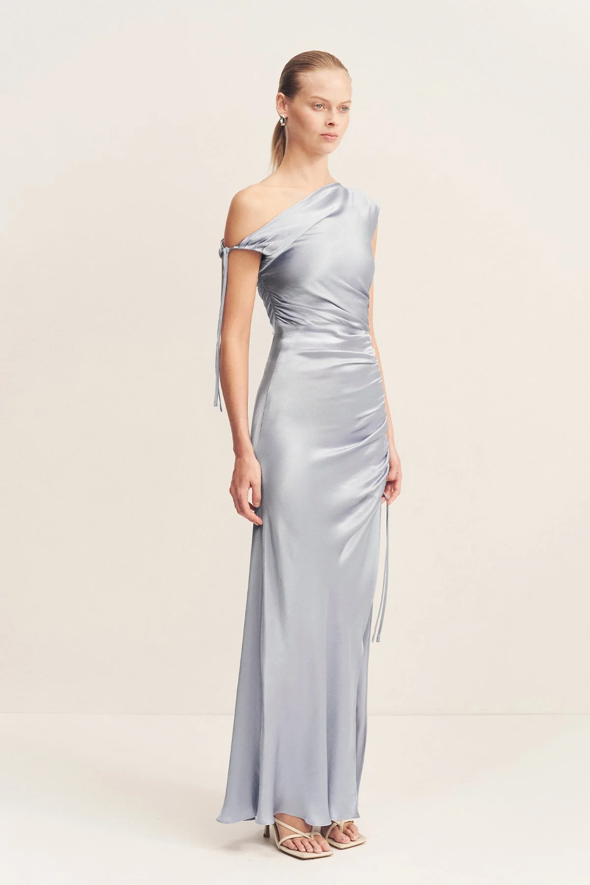 LA LUNE GATHERED MAXI DRESS - POWDER BLUE - Image 3