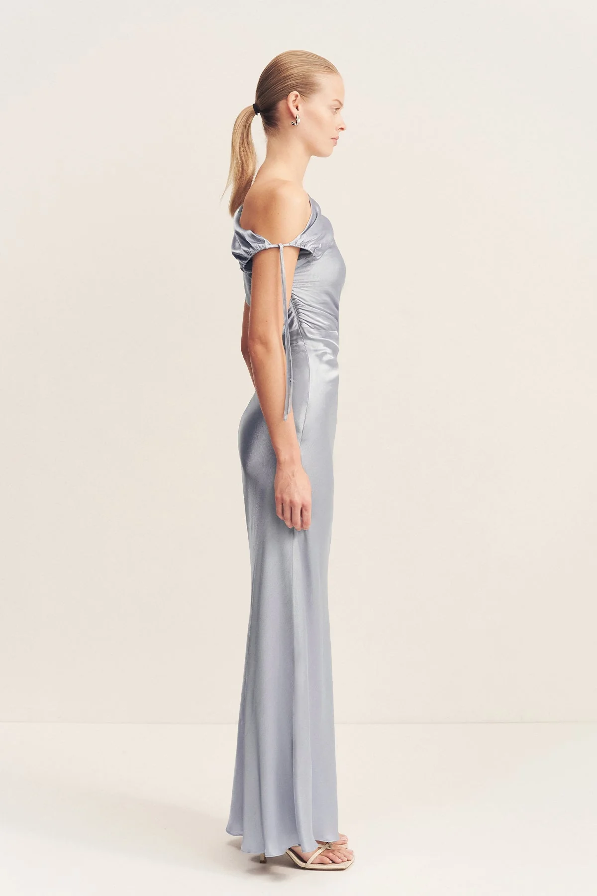 LA LUNE GATHERED MAXI DRESS - POWDER BLUE - Image 4