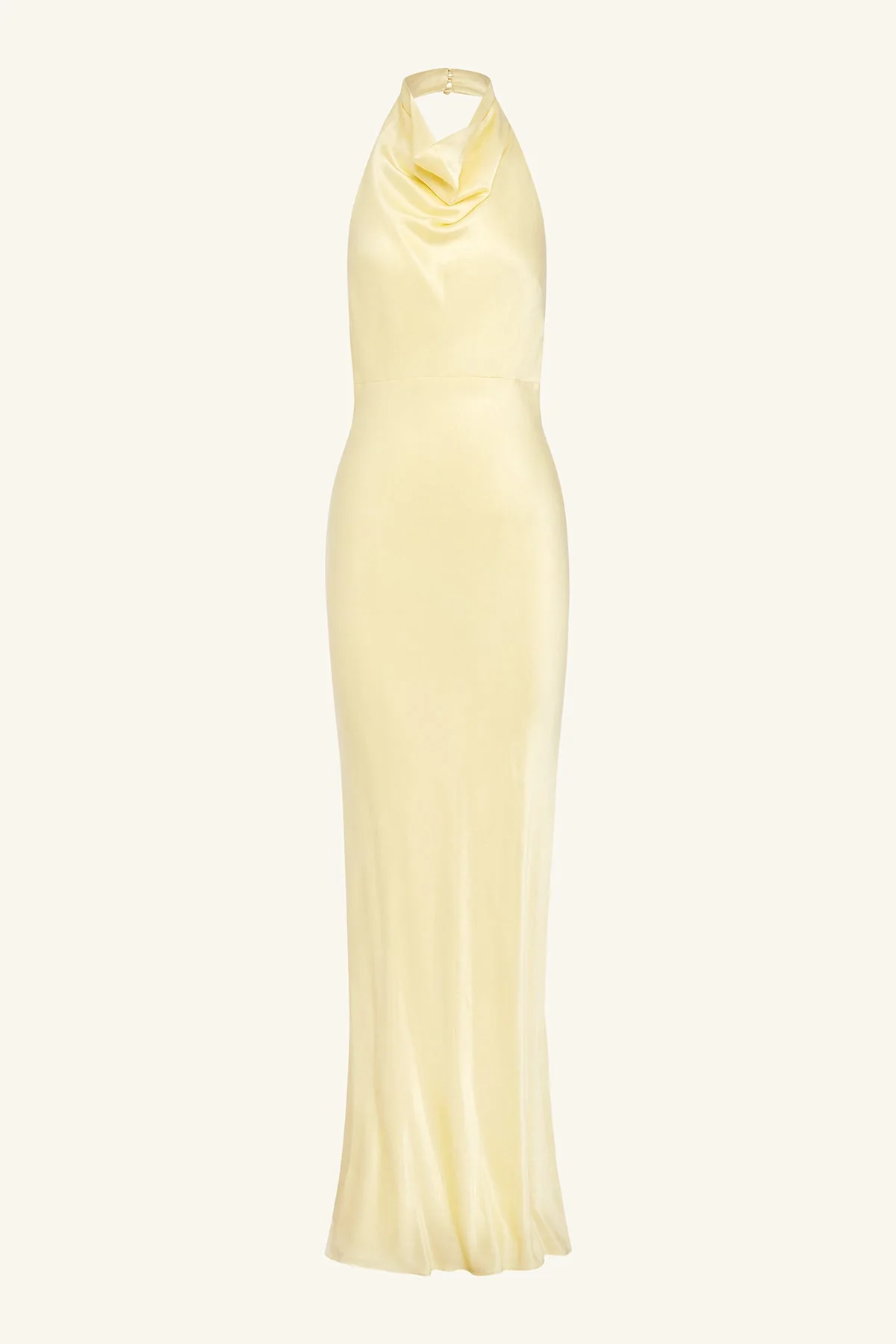 LA LUNE HIGH COWL OPEN BACK MAXI DRESS - LEMON - Image 7