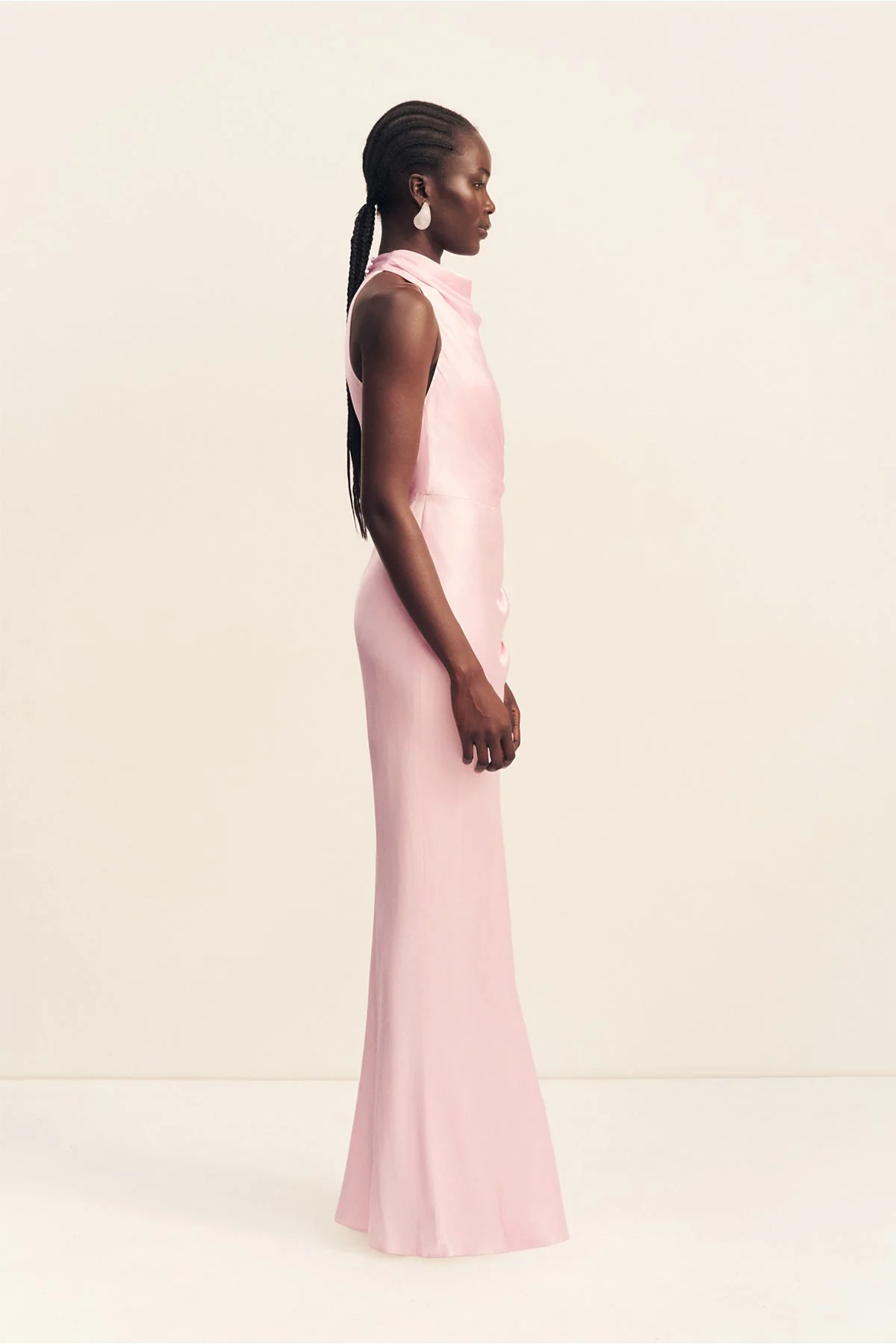 LA LUNE HIGH NECK GATHERED MAXI DRESS - BLOSSOM - Image 4