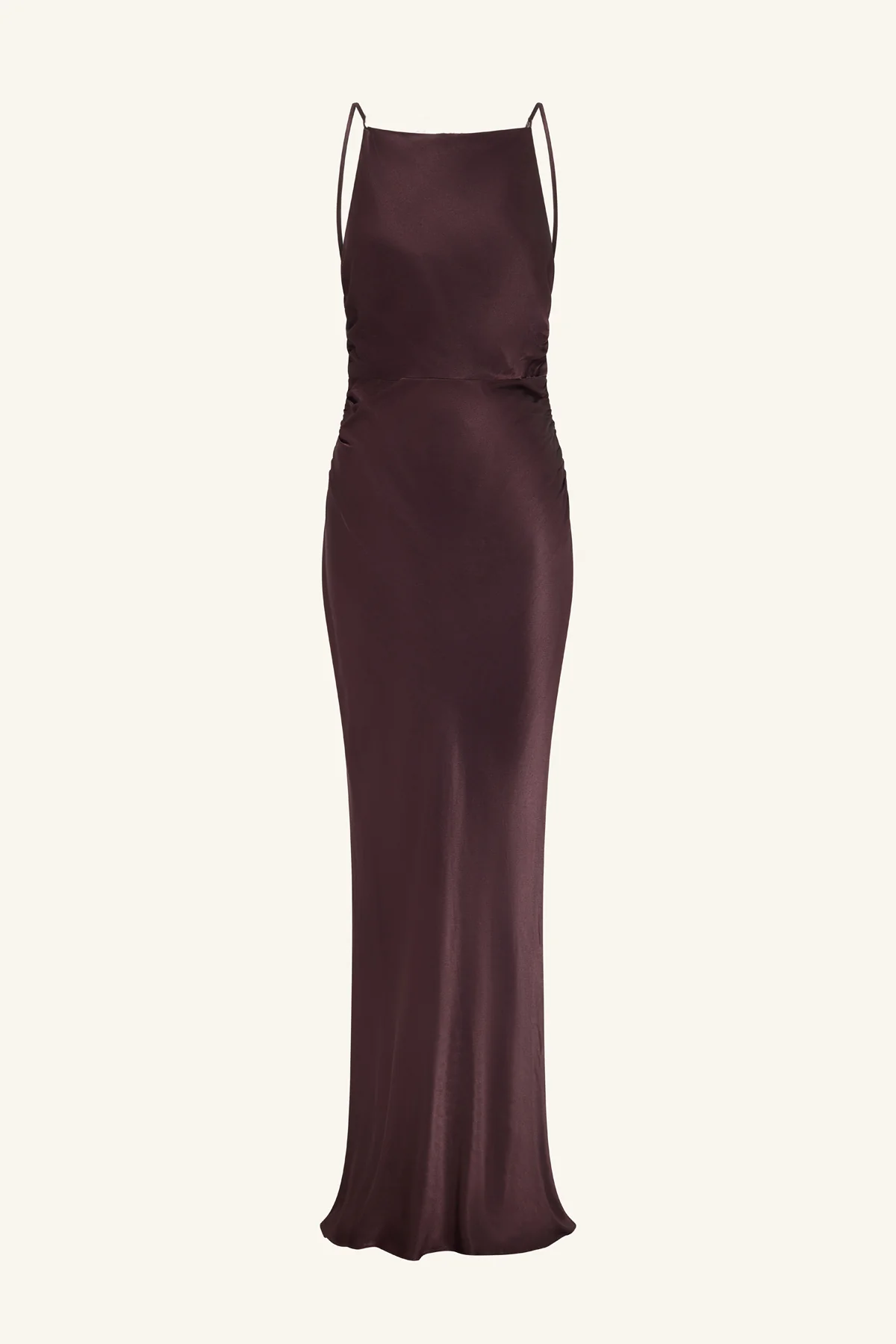 LA LUNE HIGH NECK RUCHED MAXI DRESS - ESPRESSO - Image 6
