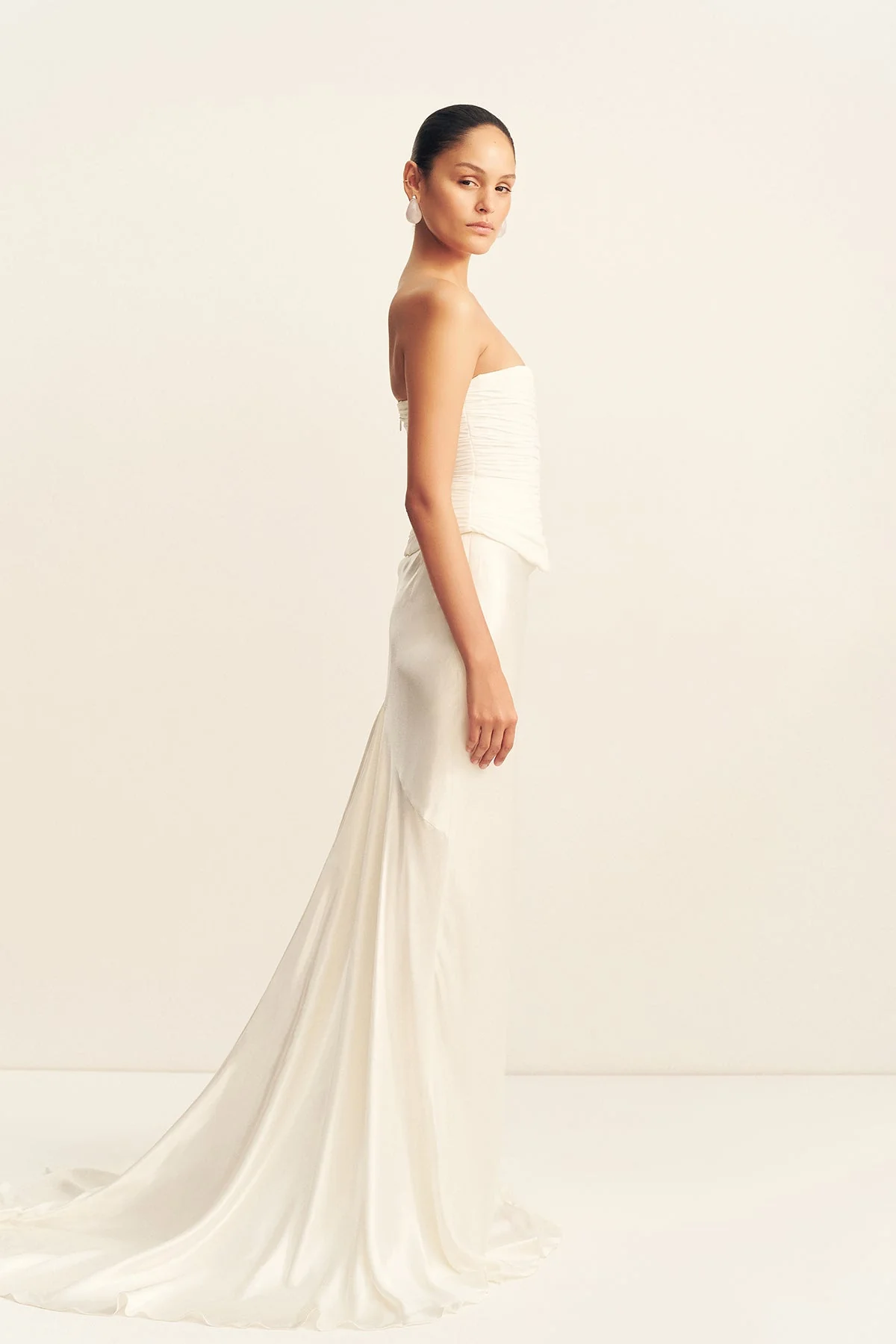LA LUNE HIGH WAIST MAXI SKIRT - WHITE - Image 4