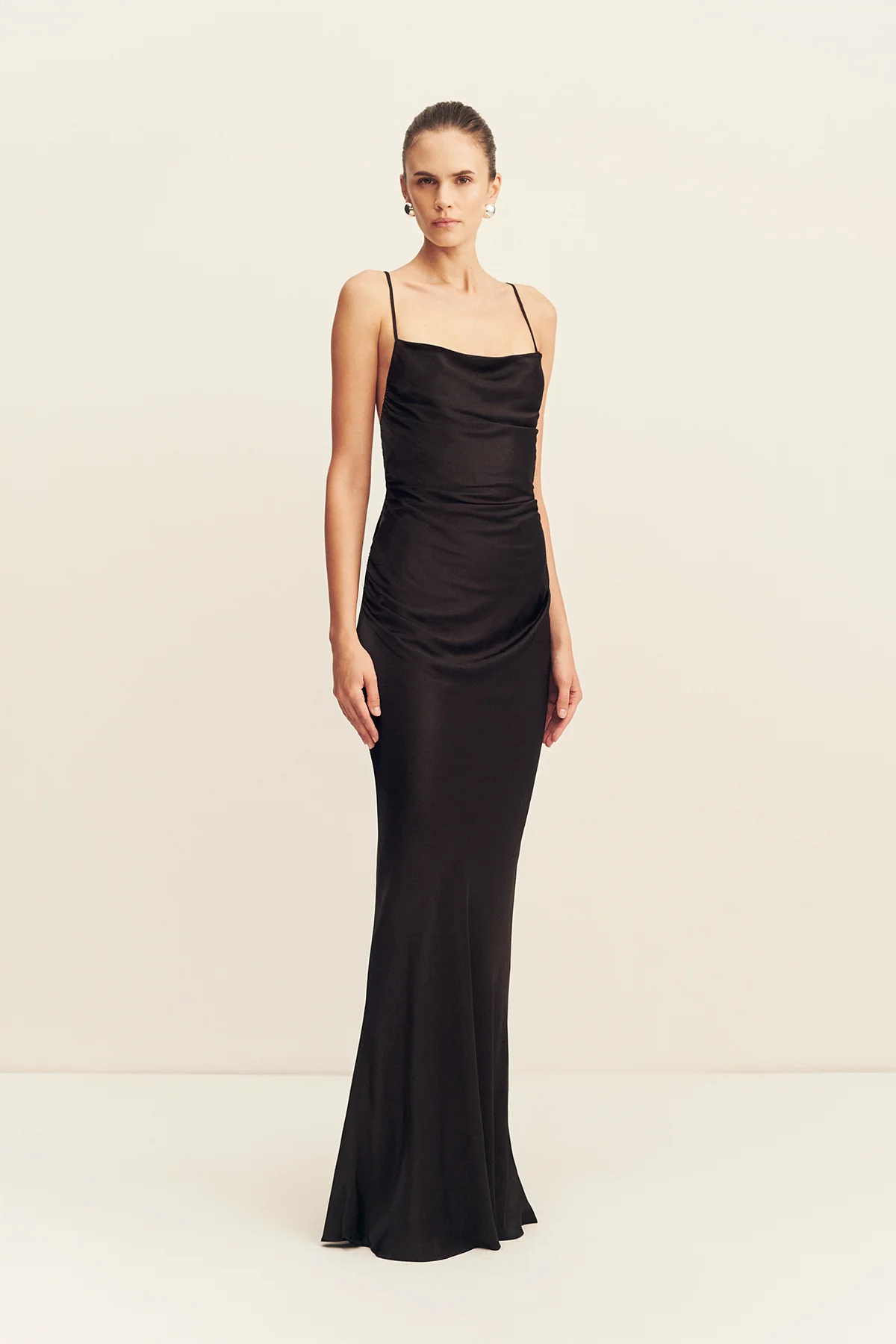LA LUNE LACE BACK MAXI DRESS - BLACK - Image 3