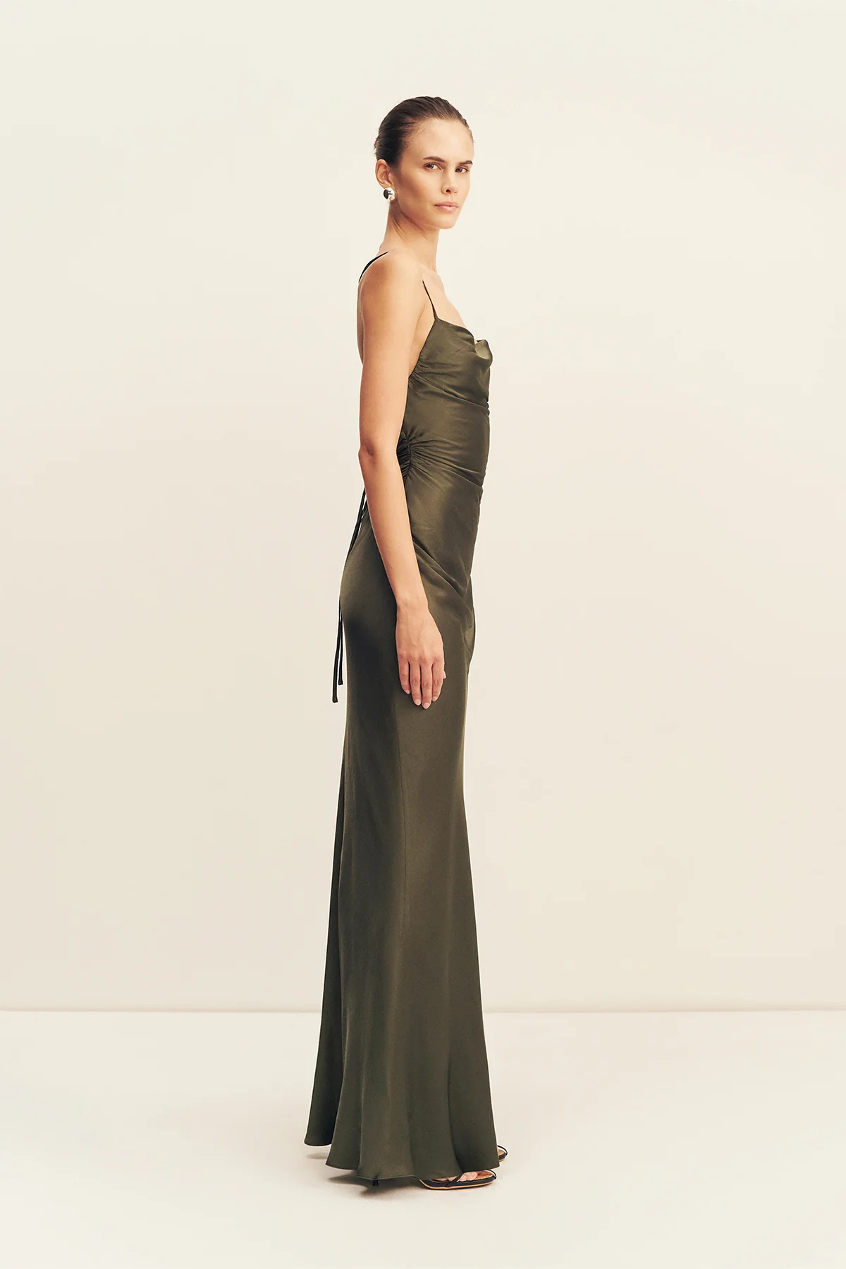 LA LUNE LACE BACK MAXI DRESS - FOREST - Image 4
