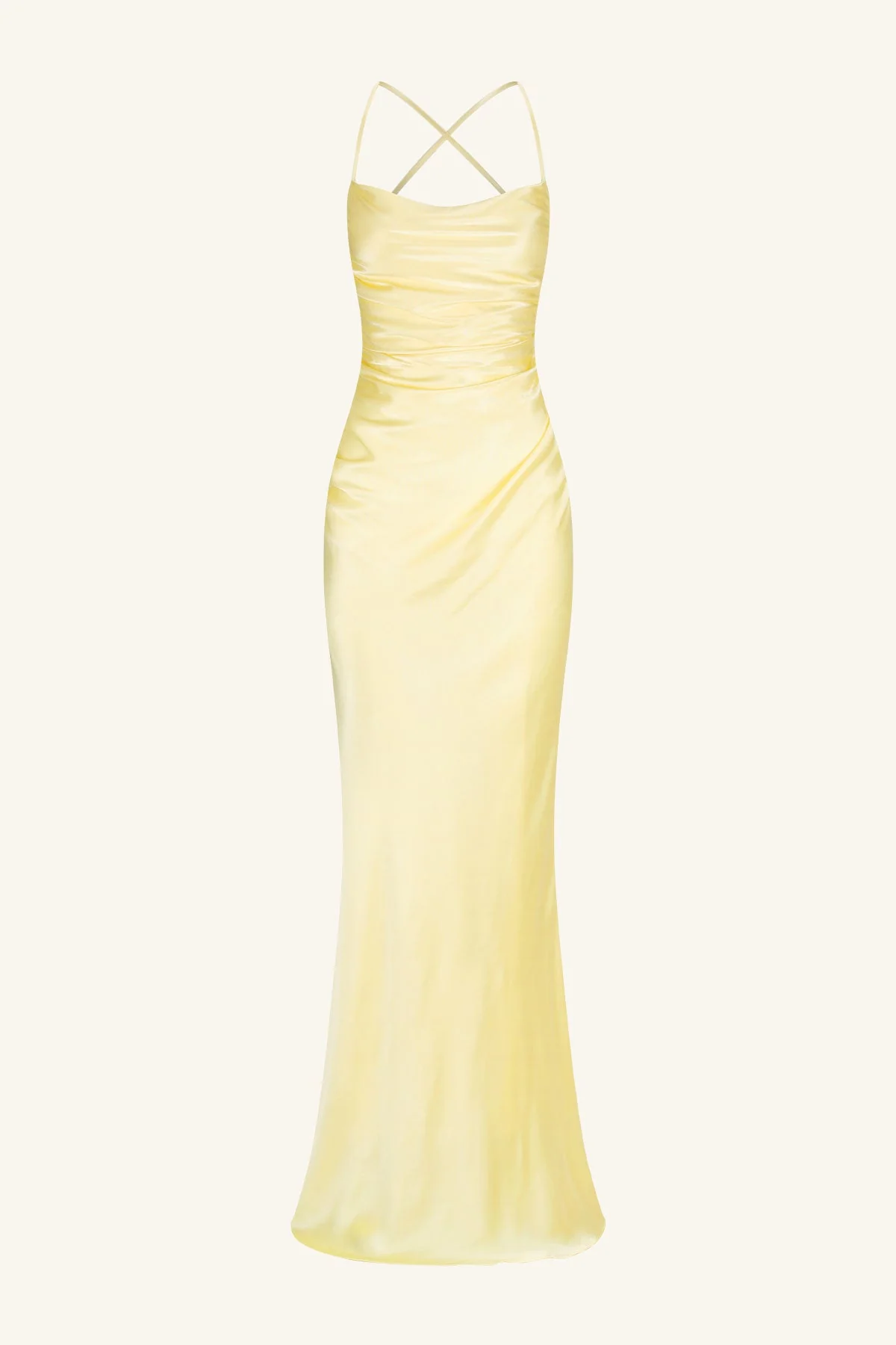 LA LUNE LACE BACK MAXI DRESS - LEMON - Image 8