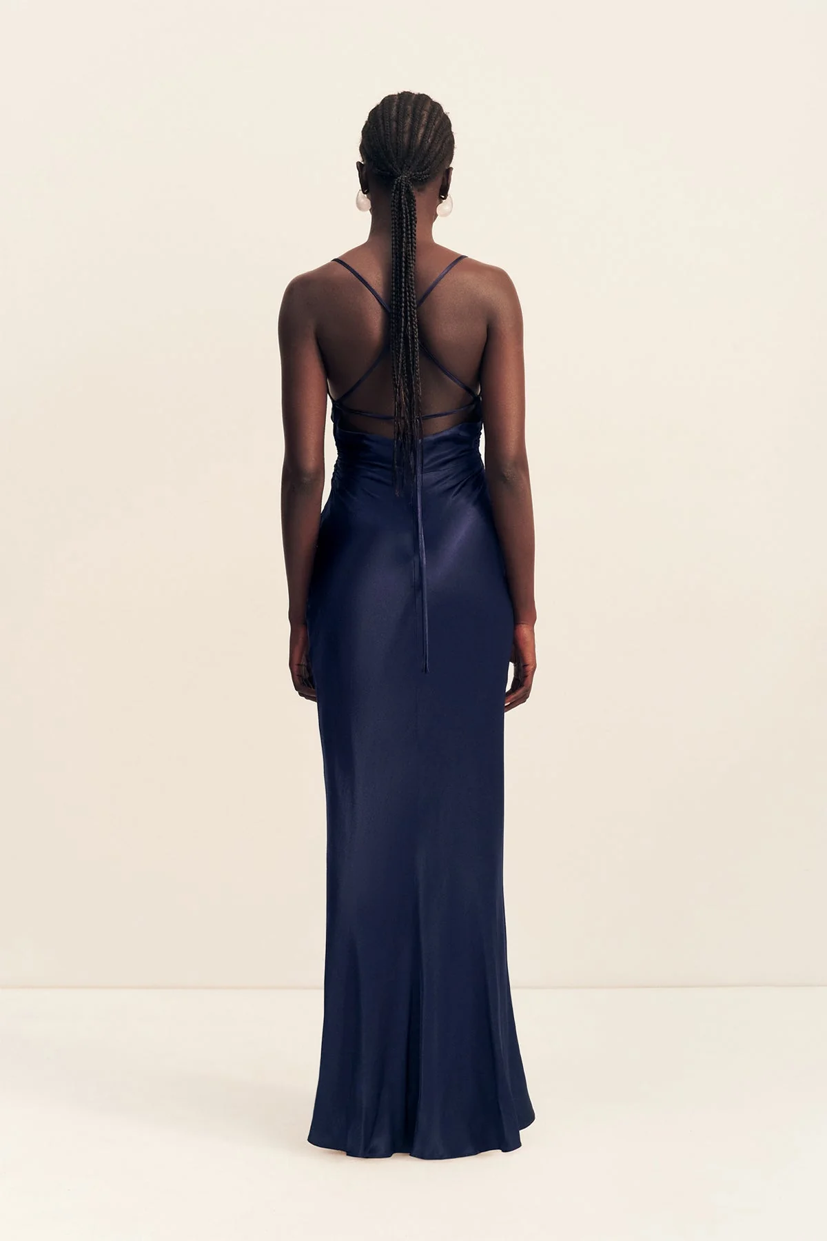 LA LUNE LACE BACK MAXI DRESS - MIDNIGHT - Image 5
