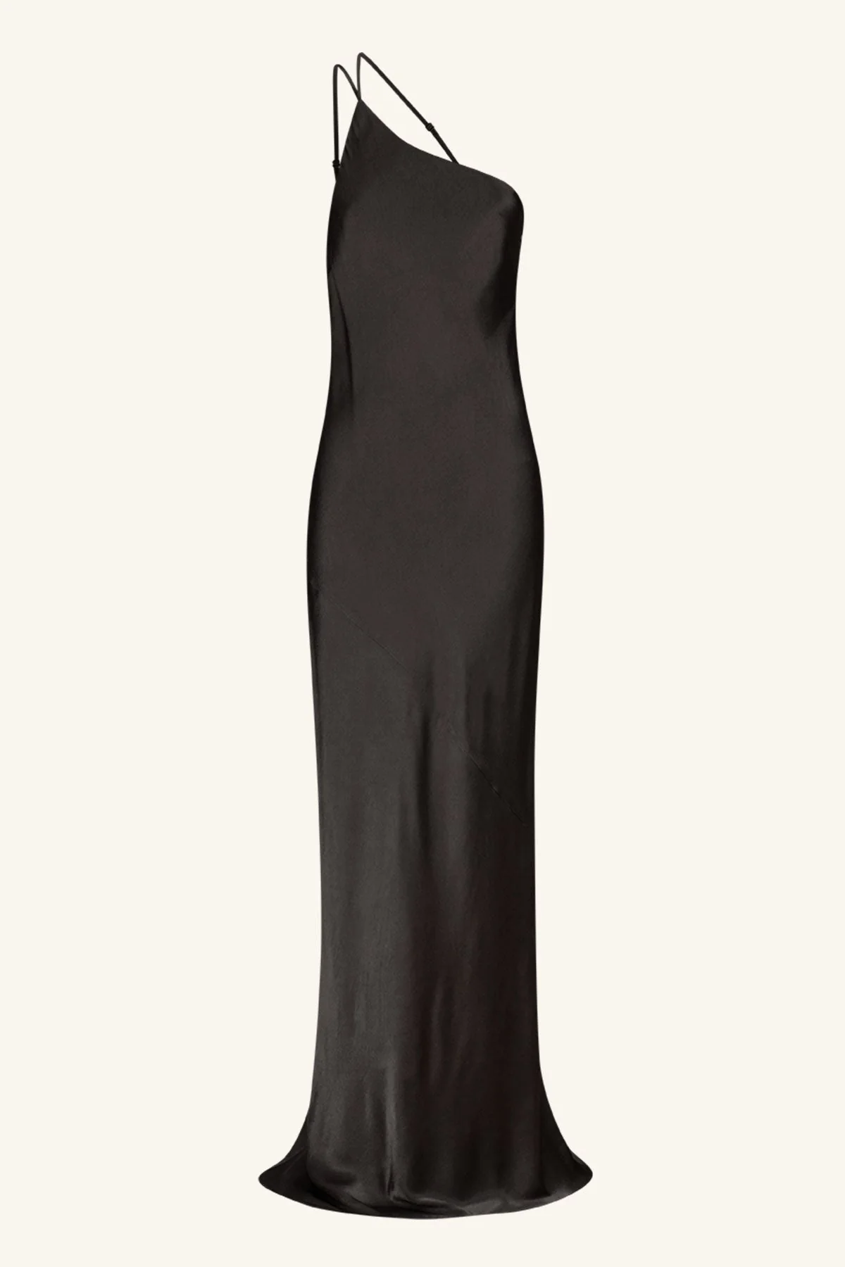 LA LUNE ONE SHOULDER COWL BACK MAXI DRESS - BLACK - Image 7