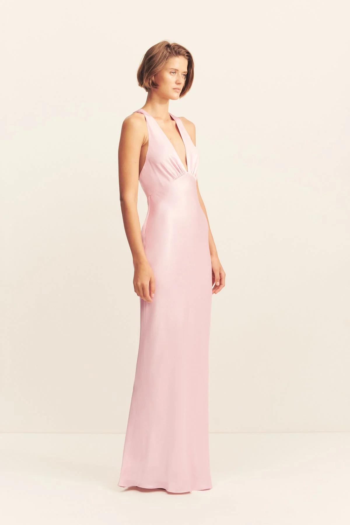 LA LUNE PLUNGED CROSS BACK MAXI DRESS - BLOSSOM - Image 3