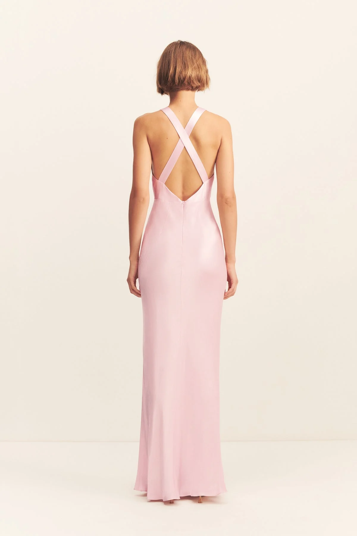 LA LUNE PLUNGED CROSS BACK MAXI DRESS - BLOSSOM - Image 5