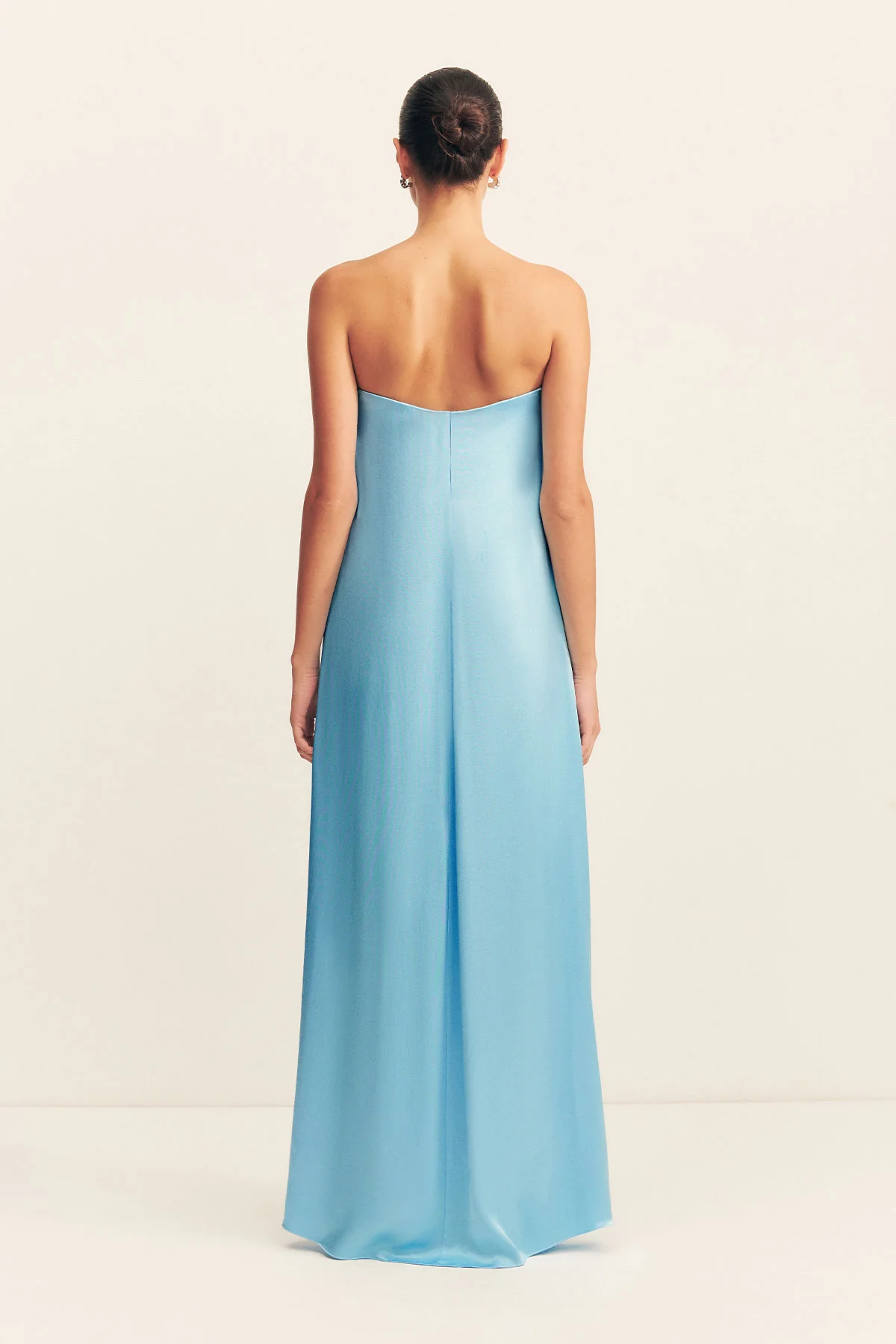 LA LUNE STRAPLESS COLUMN MAXI DRESS - ICEBERG BLUE - Image 5