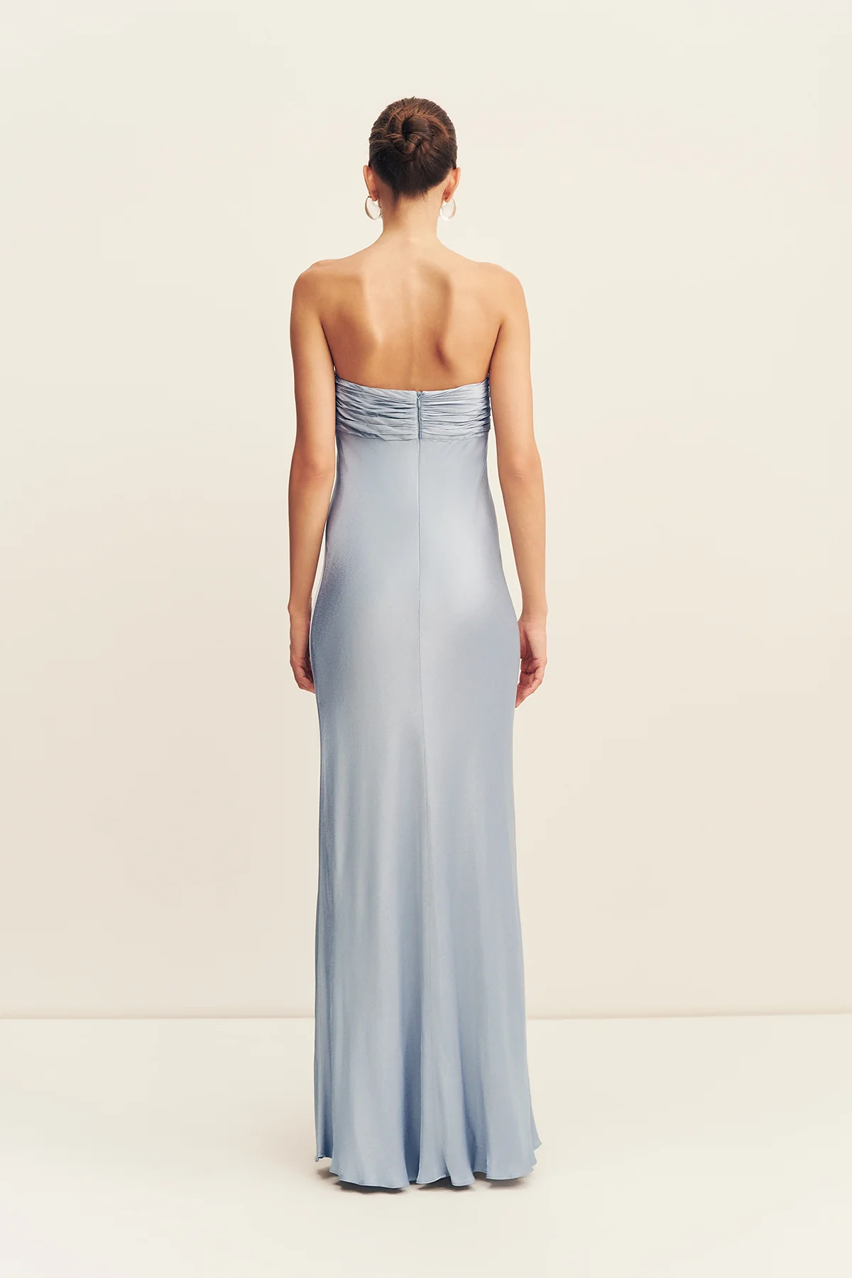 LA LUNE STRAPLESS RUCHED BODICE MAXI DRESS - POWDER BLUE - Image 6